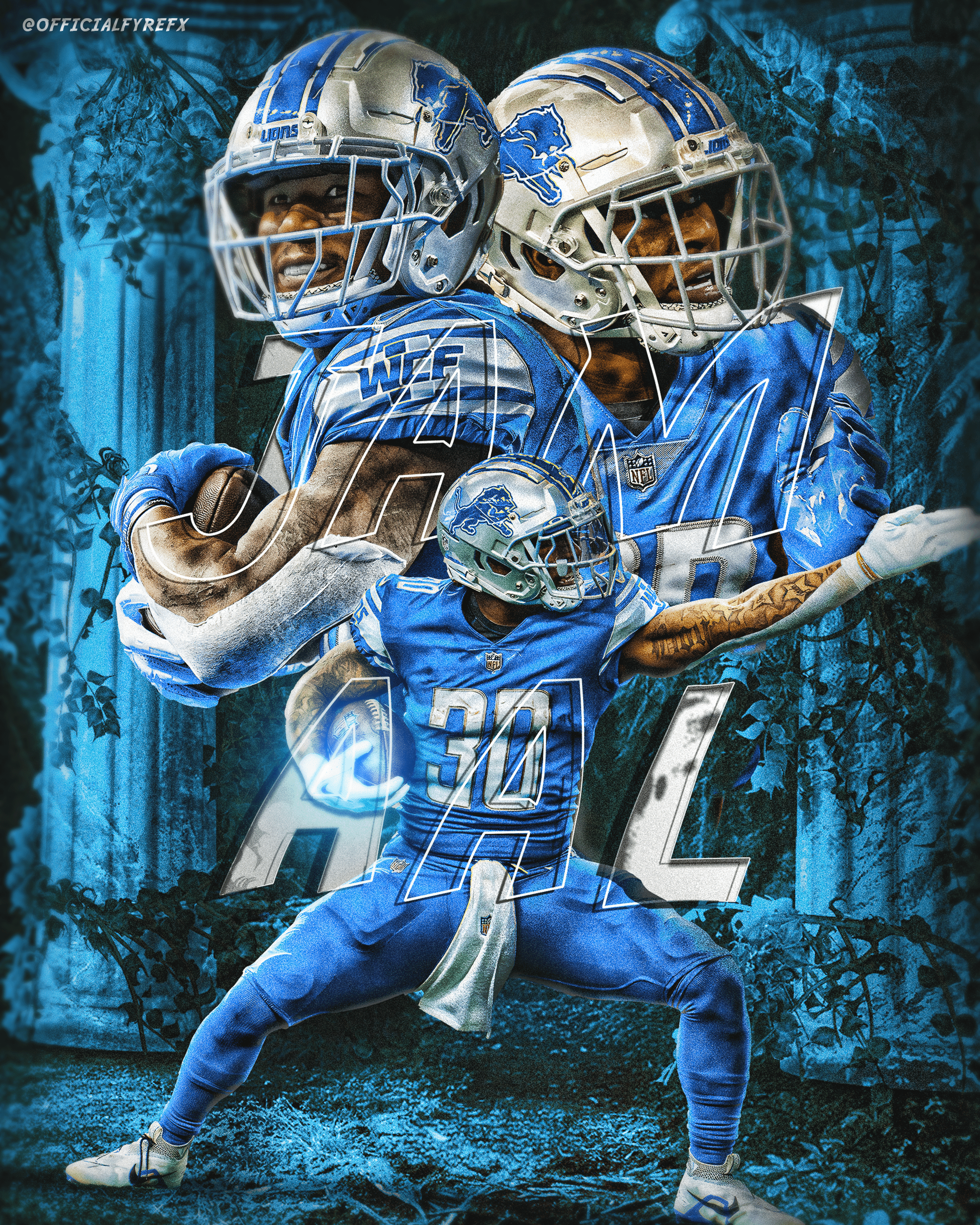 Jamaal Williams Poster Design, r