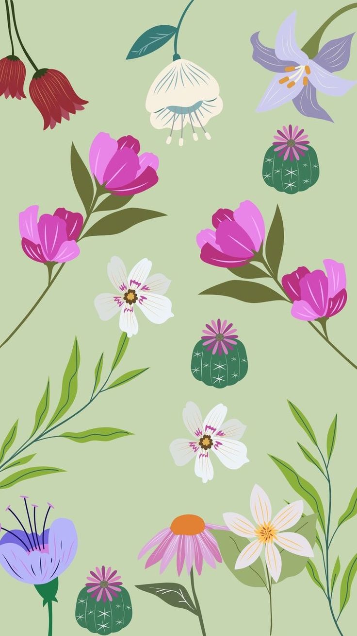 Vintage flowers wallpaper, Spring