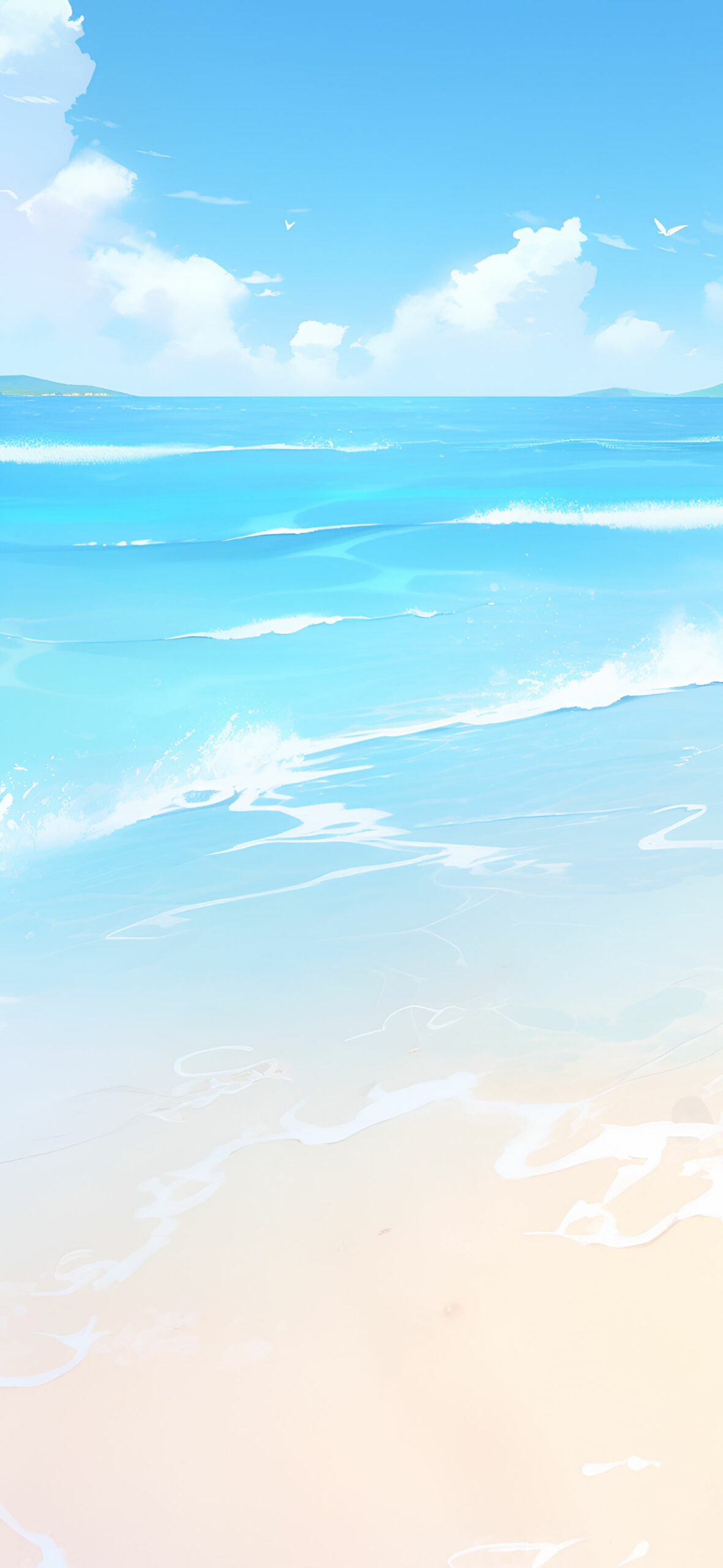 Soothing Waves & Blue Sky Wallpaper
