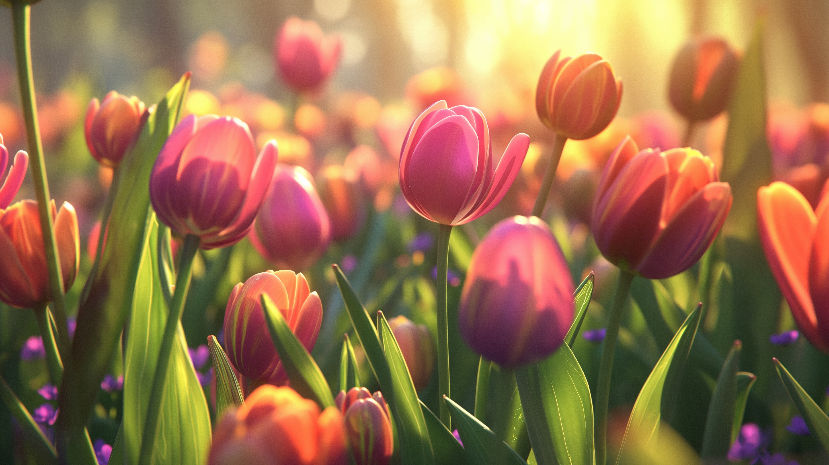 Spring Tulip Bloom HD Desktop Wallpaper