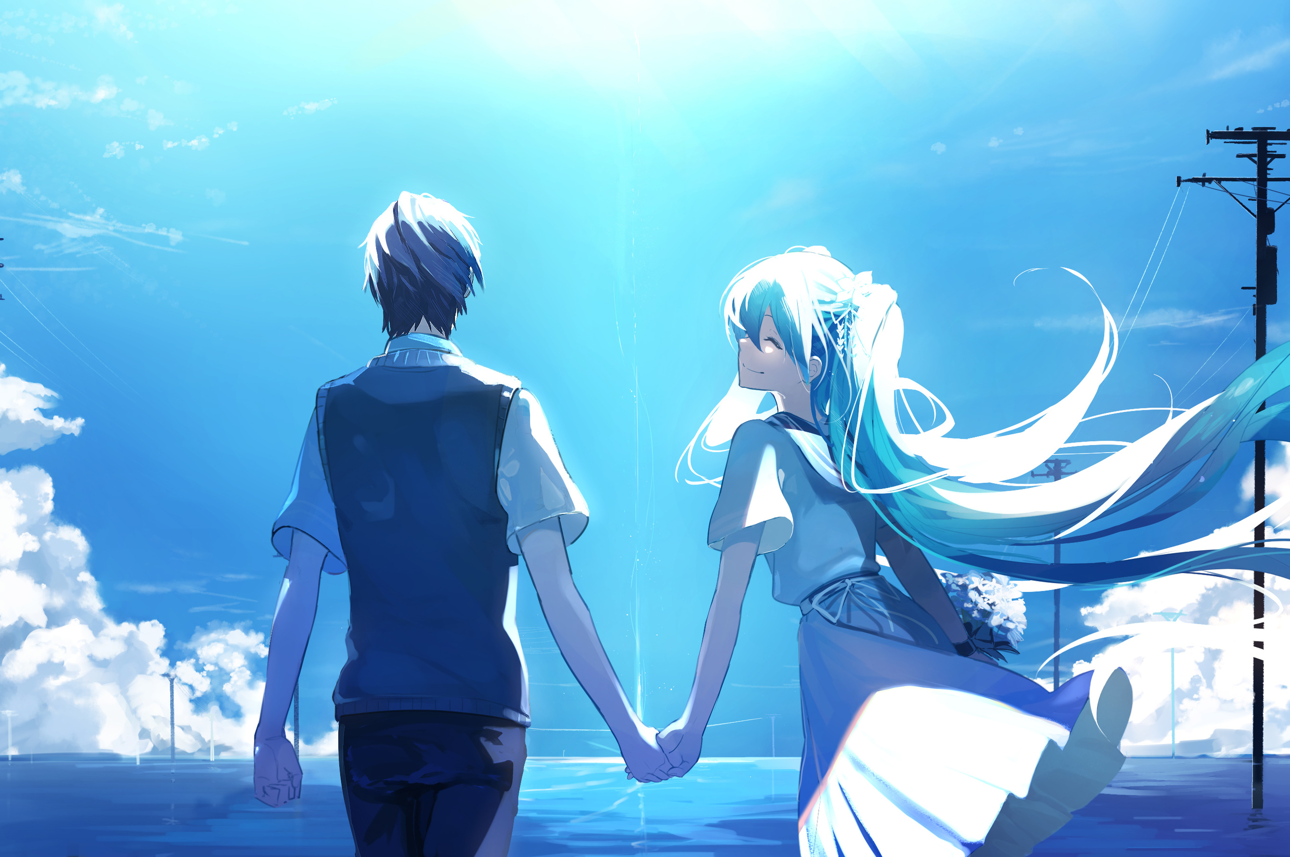Anime Couple Holding Hands