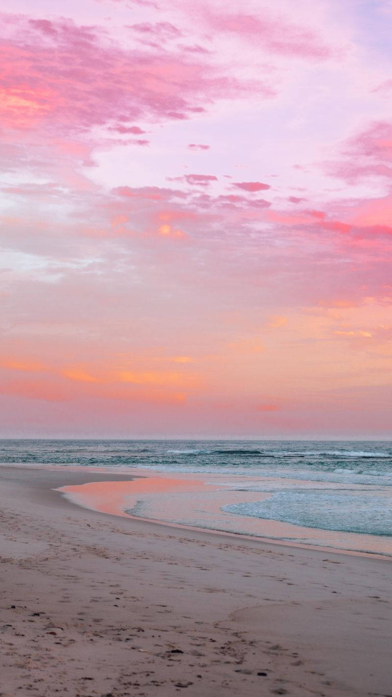 Beach At Sunset Wallpaper