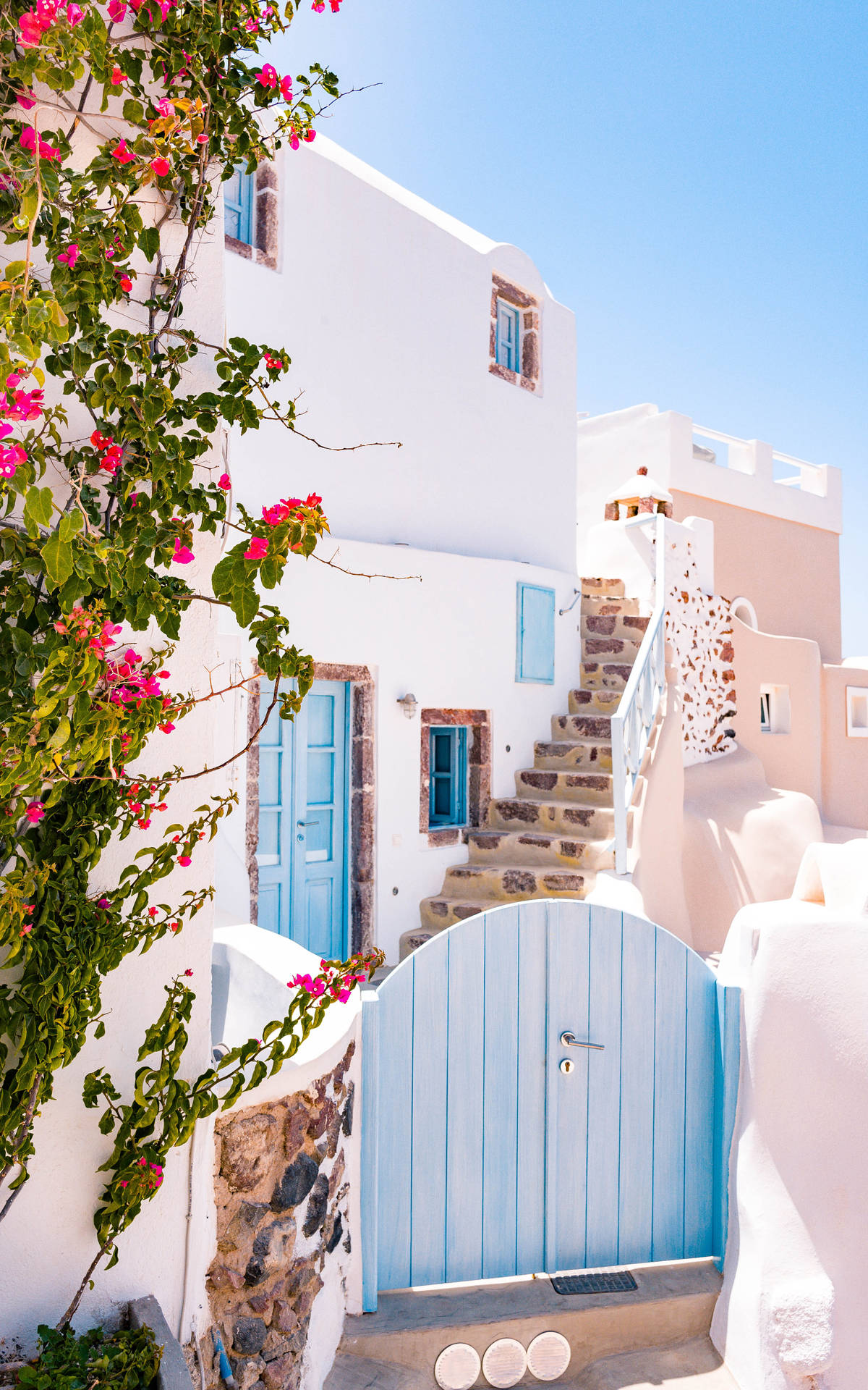 Download Minimalist Santorini In Pastel