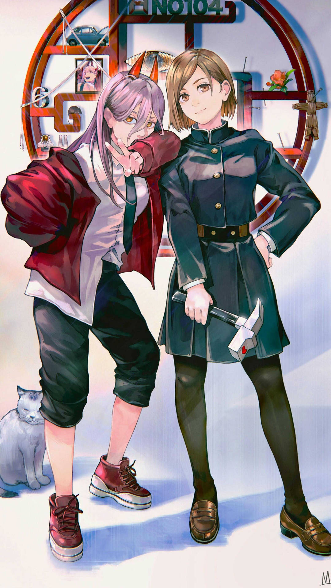 Chainsaw Man and Nobara join