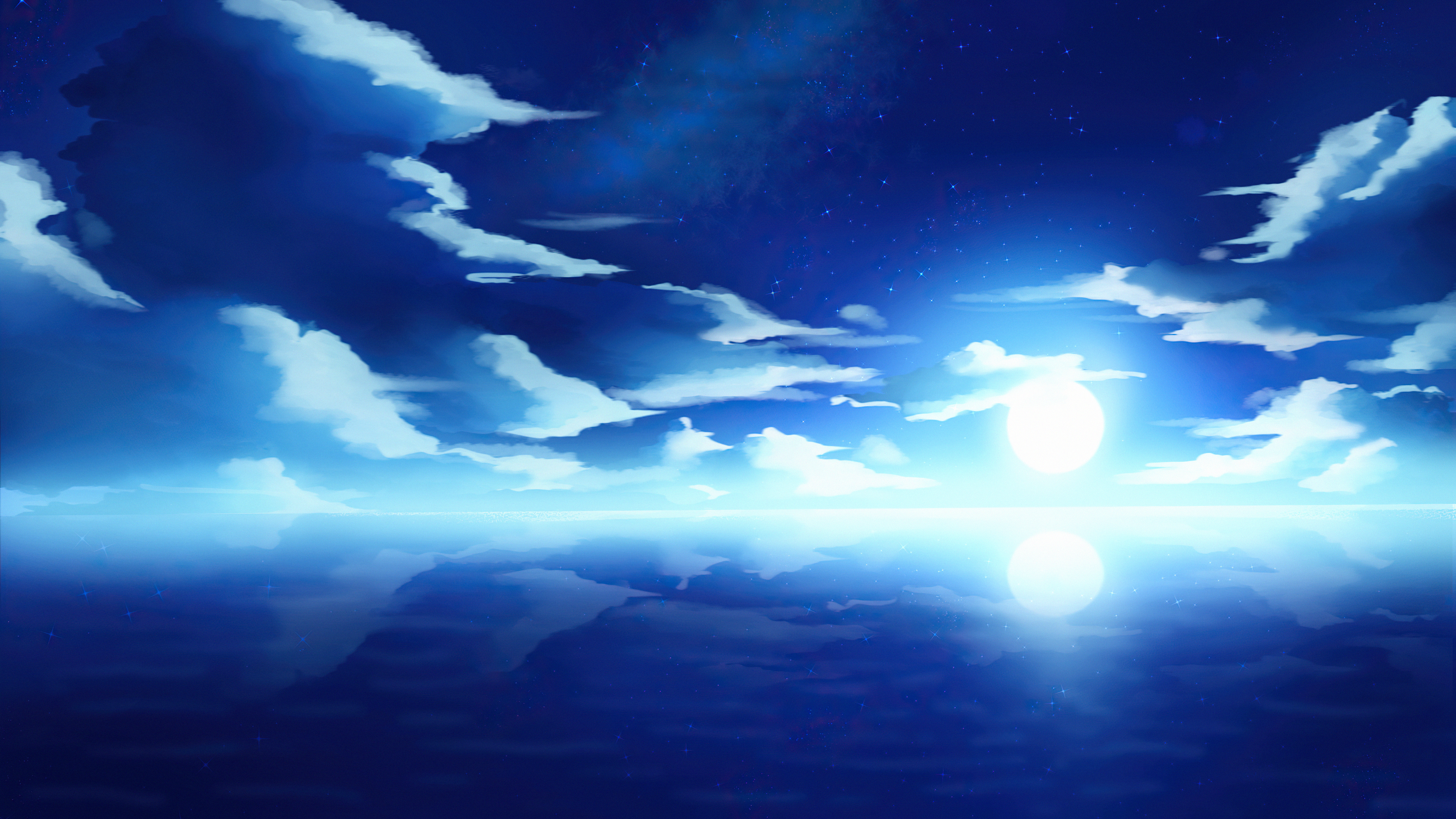 Ocean Landscape Anime Style Wallpaper