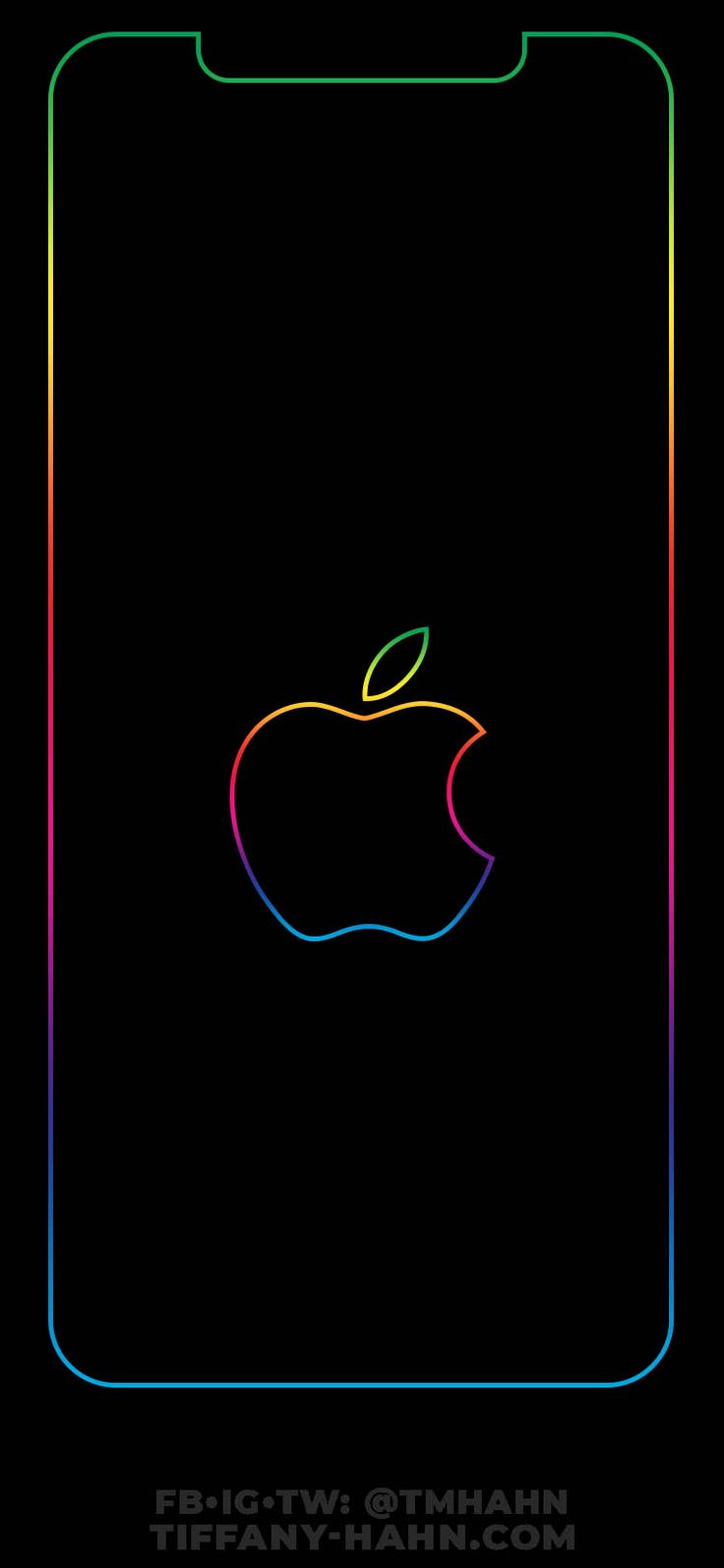 Rainbow Outline iPhone XS Max Wallpaper