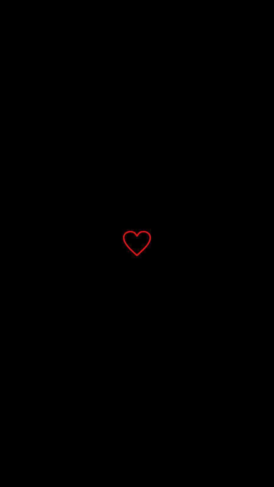 Download Red Outline Black Heart iPhone