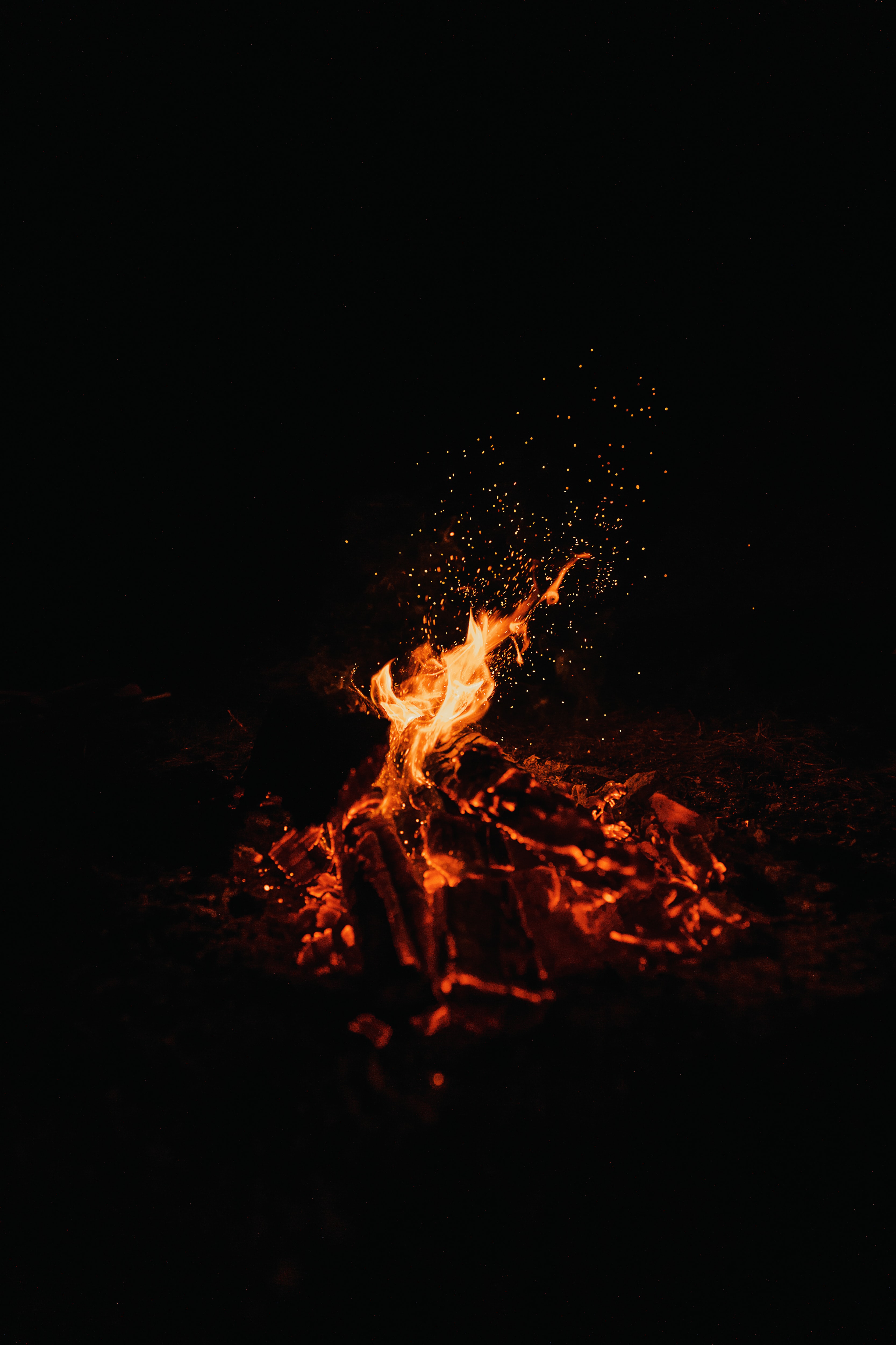 Bonfire Wallpaper 4K, Dark, Black