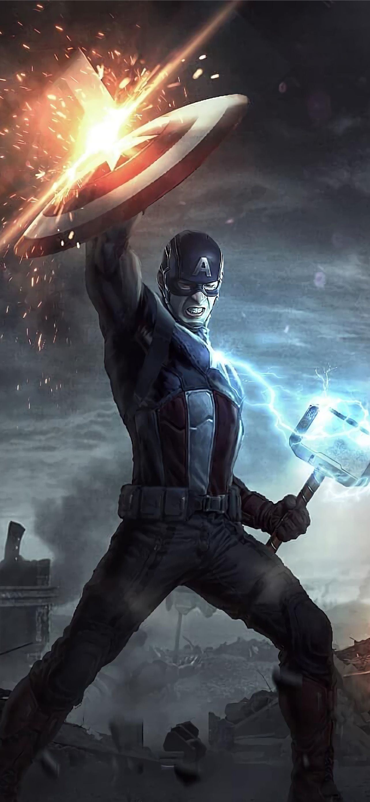 Captain America Mjolnir 4k