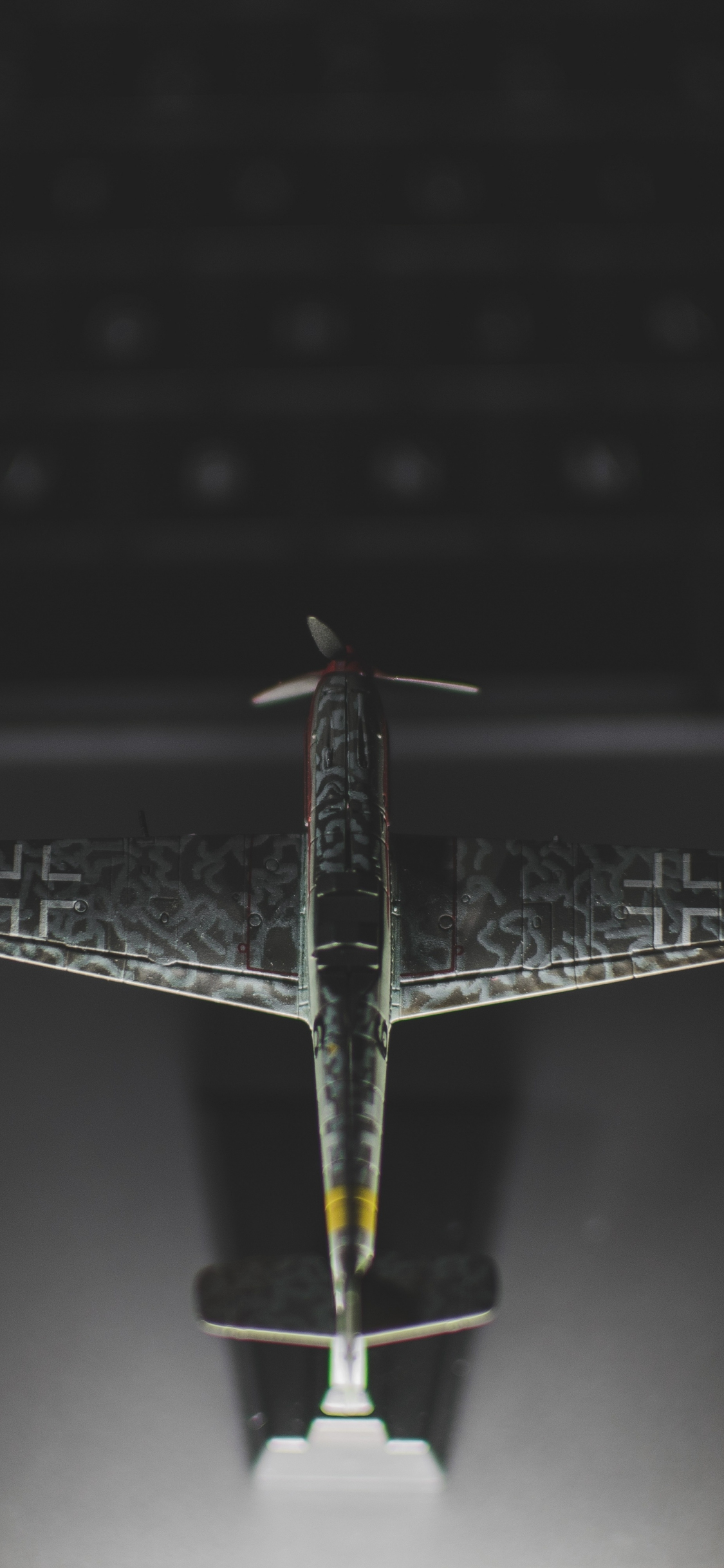 wallpaper 1125x2436 airplane, toy, dark