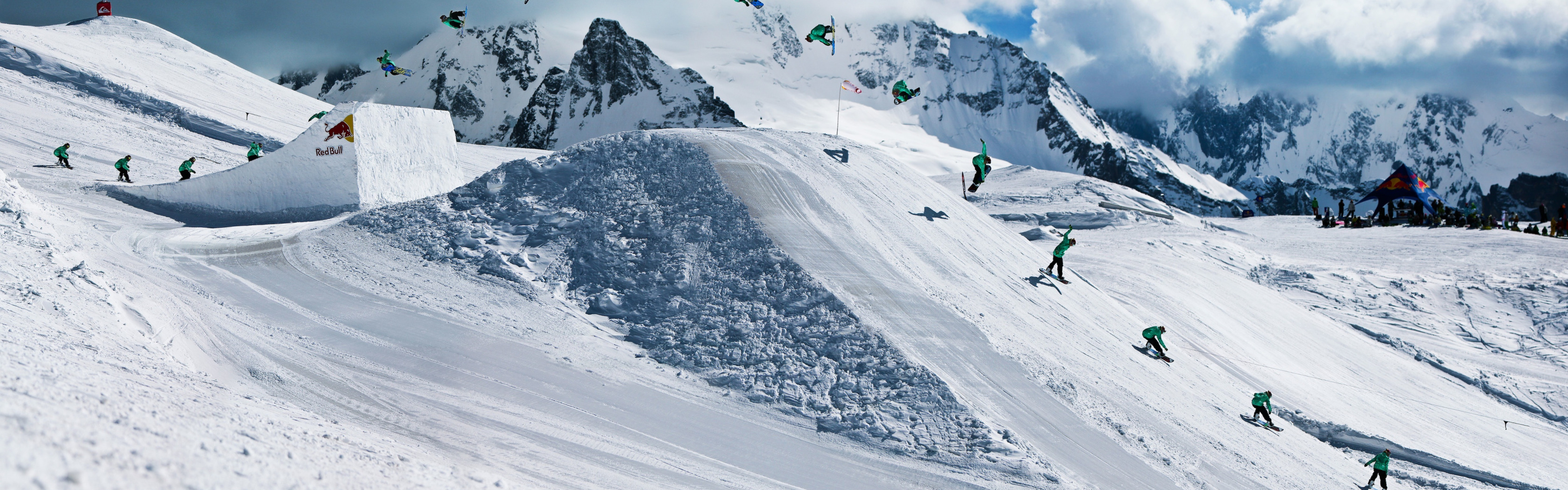 Download wallpaper Snowboard, red bull