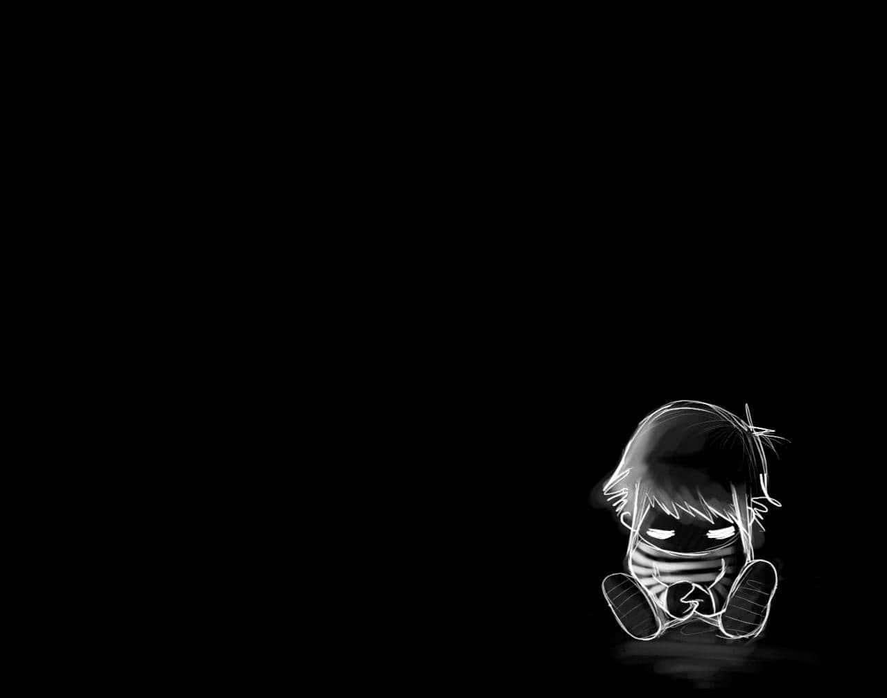 Sad Emo Girl Drawing Background