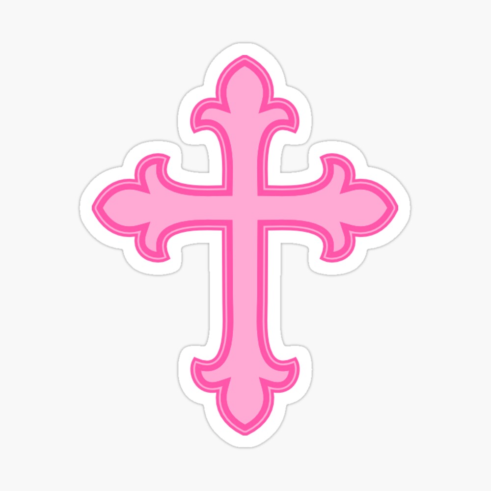 y2k cross pink Sticker