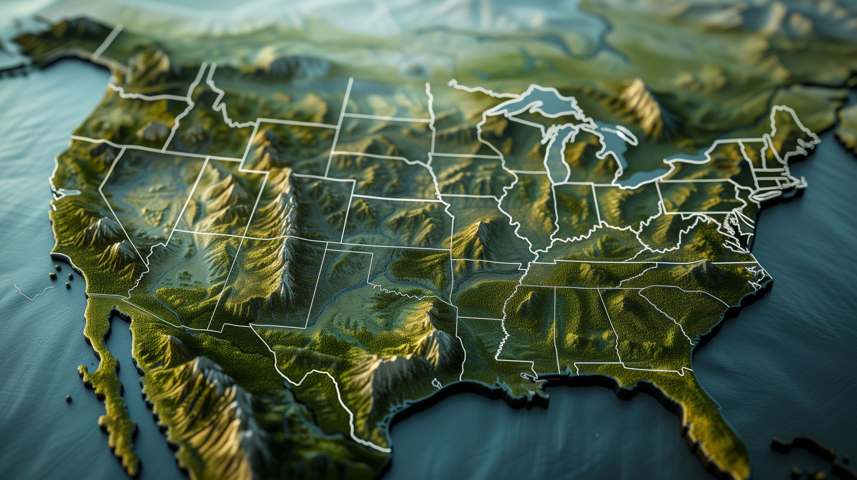 3D Topographic USA Map HD Wallpaper