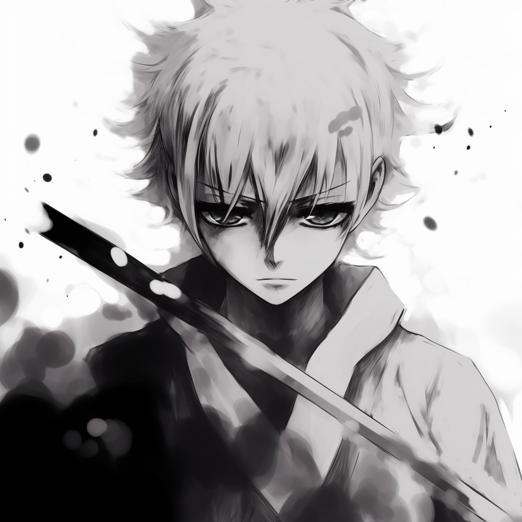 monochrome white anime pfp