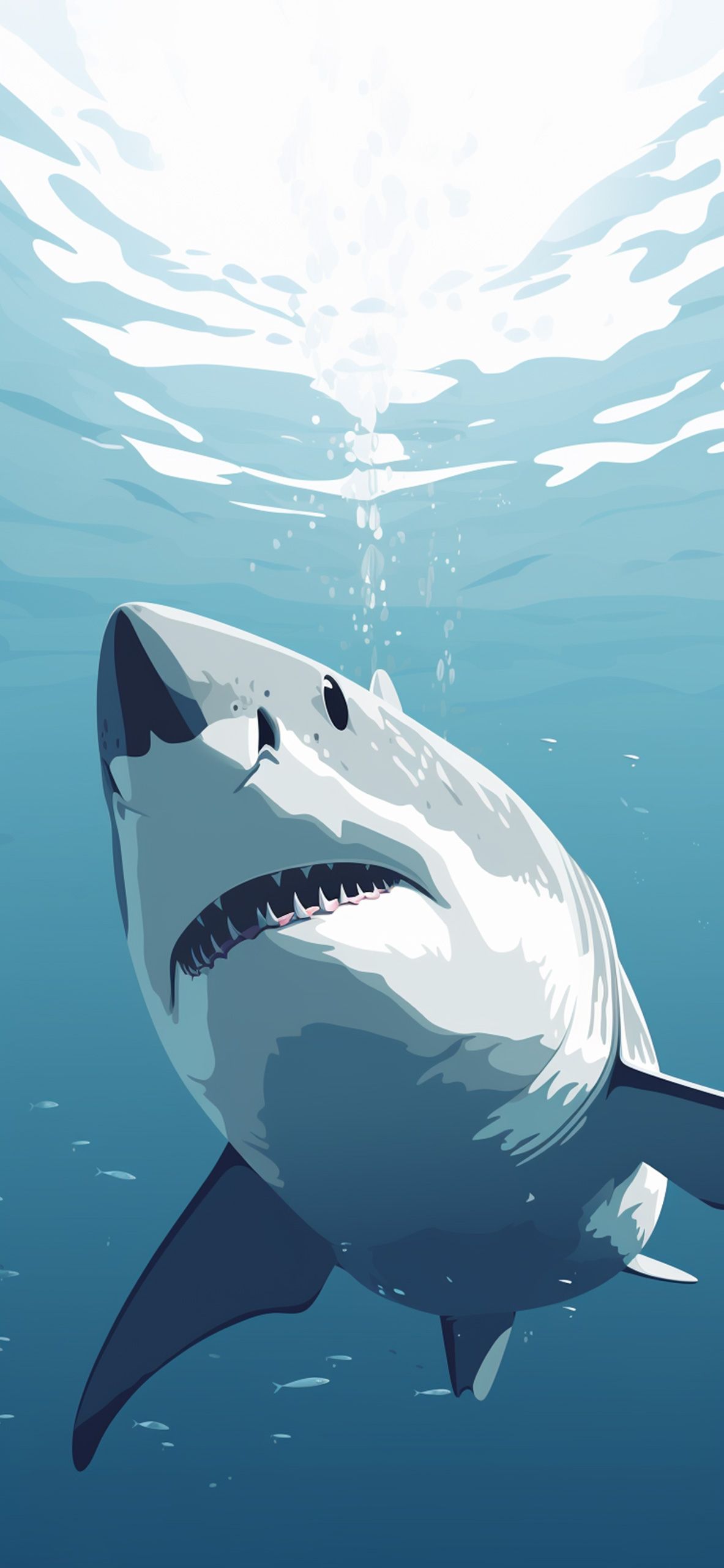 White Shark Blue Wallpaper