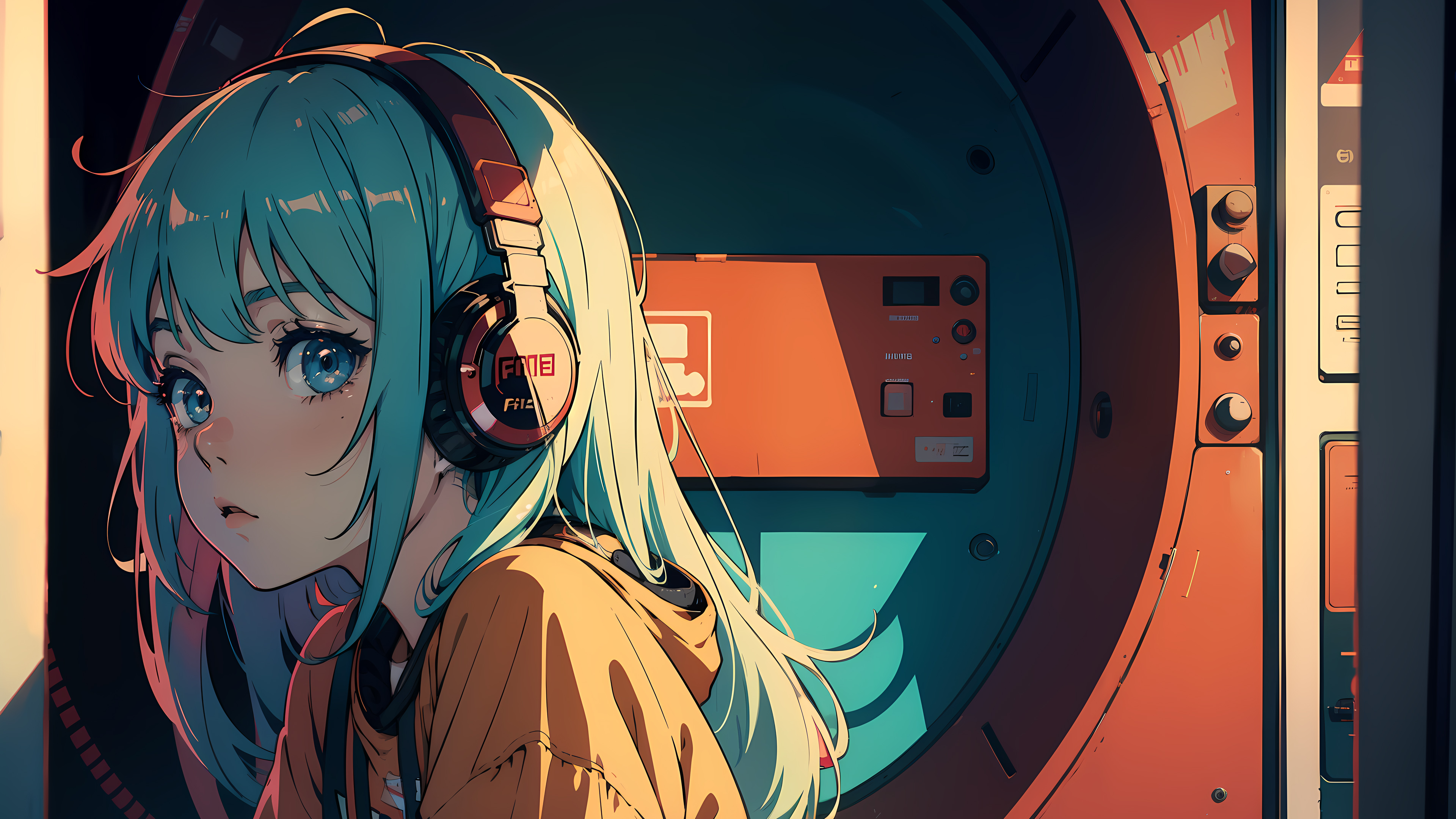 Anime girl Wallpaper 4K, Lofi