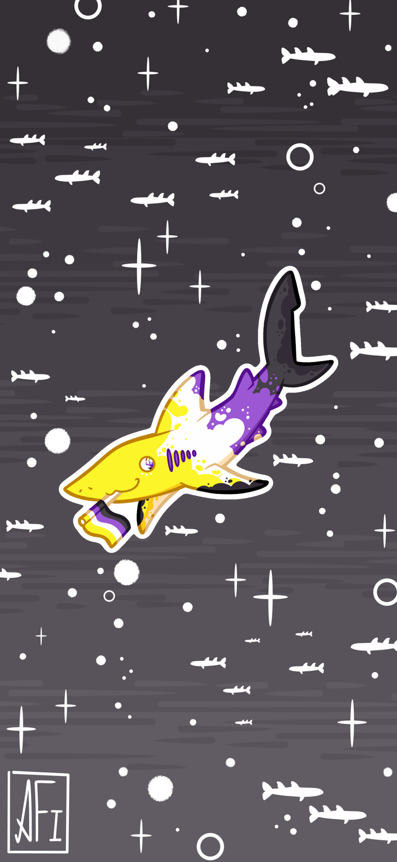 Non Binary Flag Nervous Shark Phone