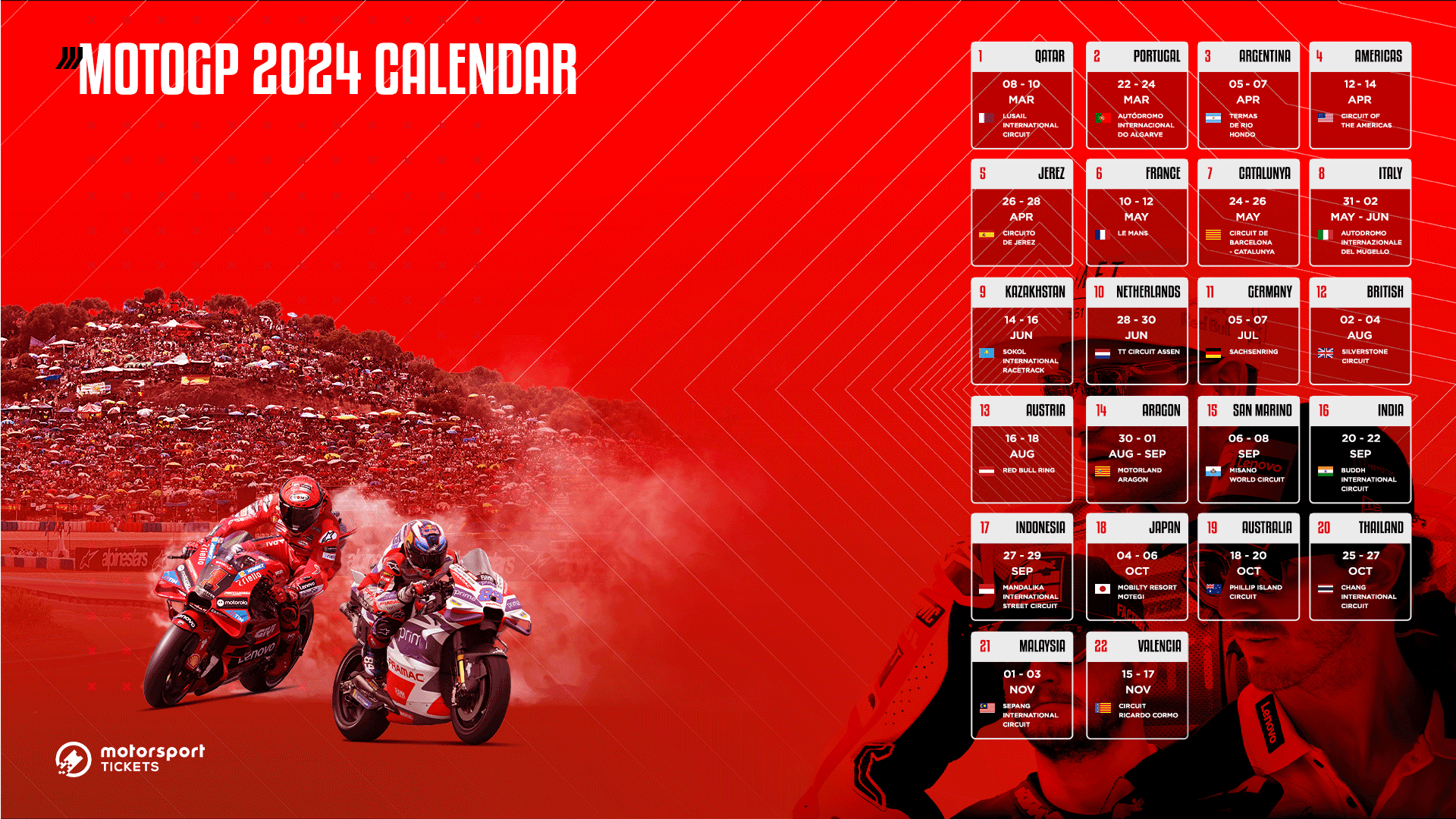 MotoGP 2024 Calendar: tickets