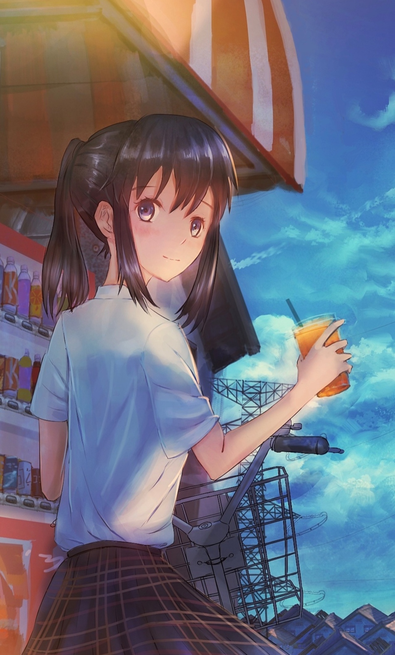 Anime School Girl With Summer
