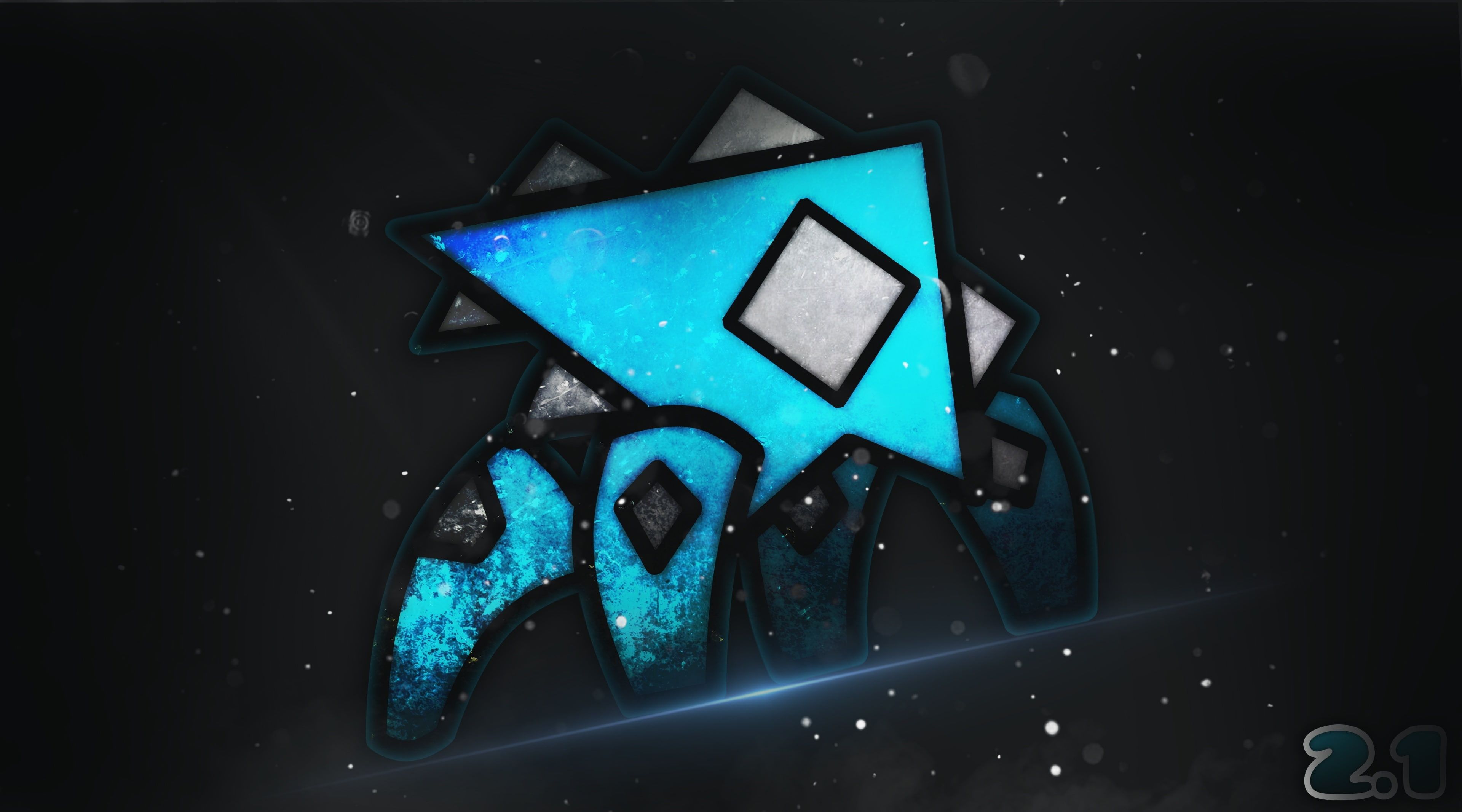 HD wallpaper: Geometry Dash 2.1, blue