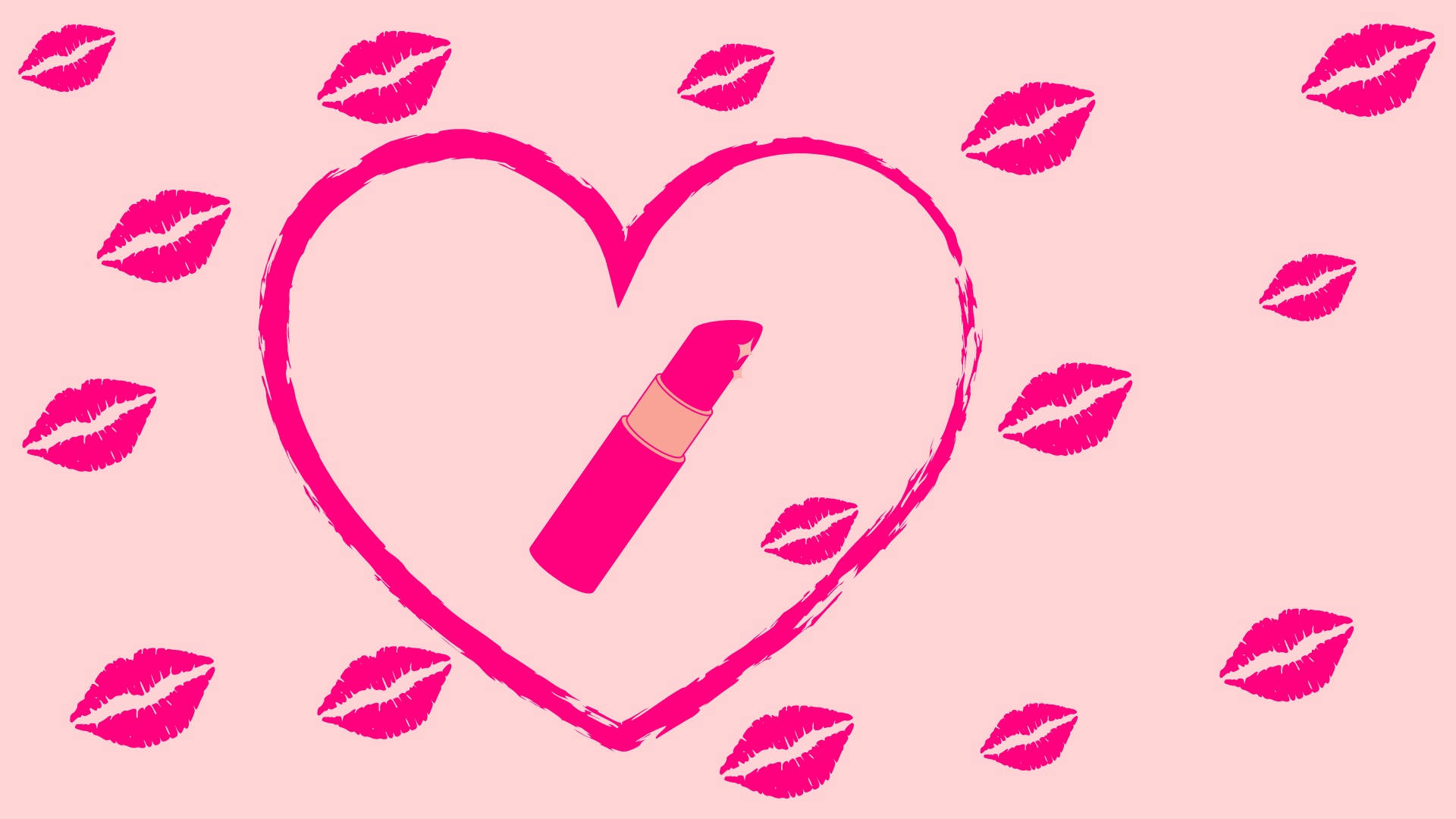 Download Girly Pink Lip Marks Wallpaper