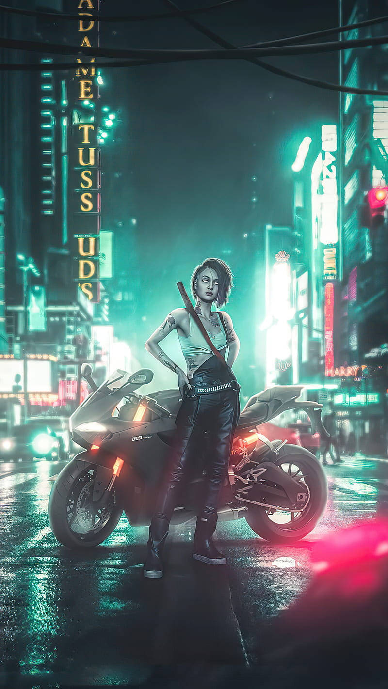 Road Cyberpunk iPhone X Wallpaper