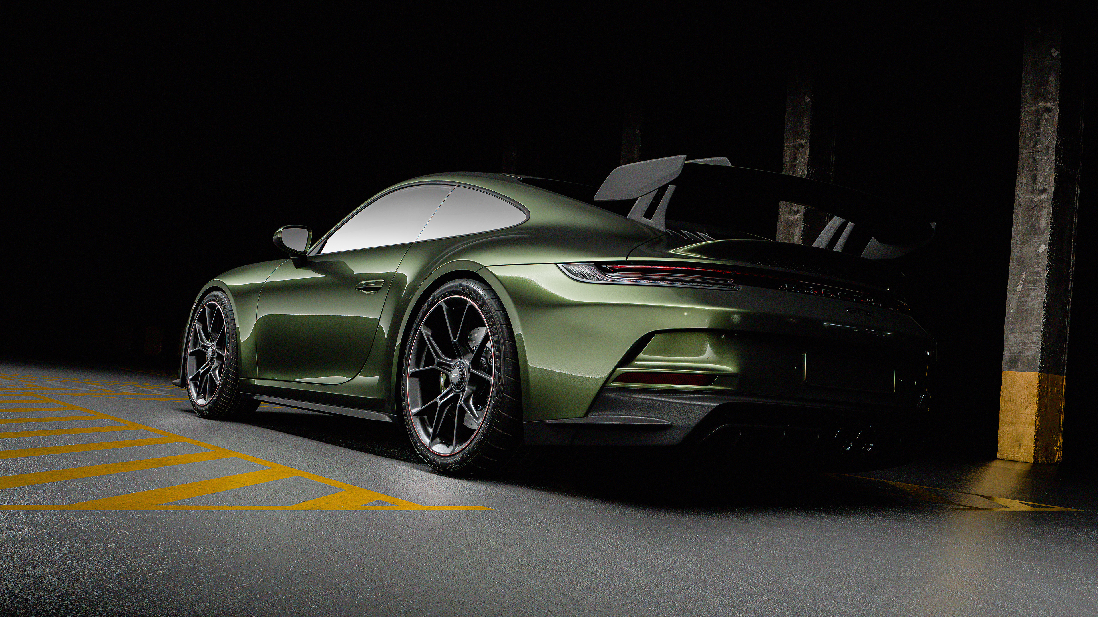 Green Porsche 918 Rear Wallpaper, HD