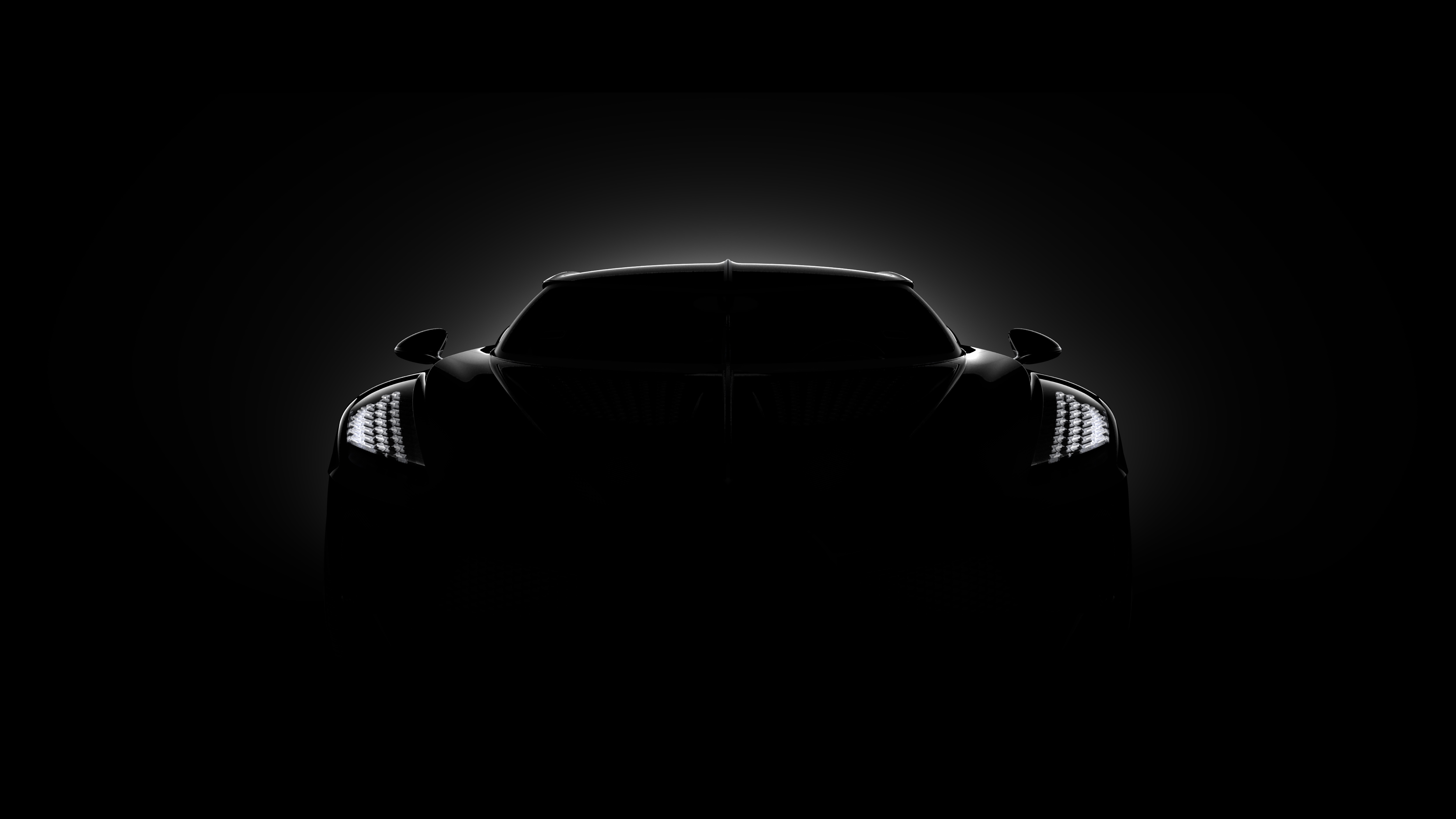 Wallpaper Bugatti, front view, hypercar, 2019, The Black Car for mobile and desktop, section bugatti, resolution 5000x2813