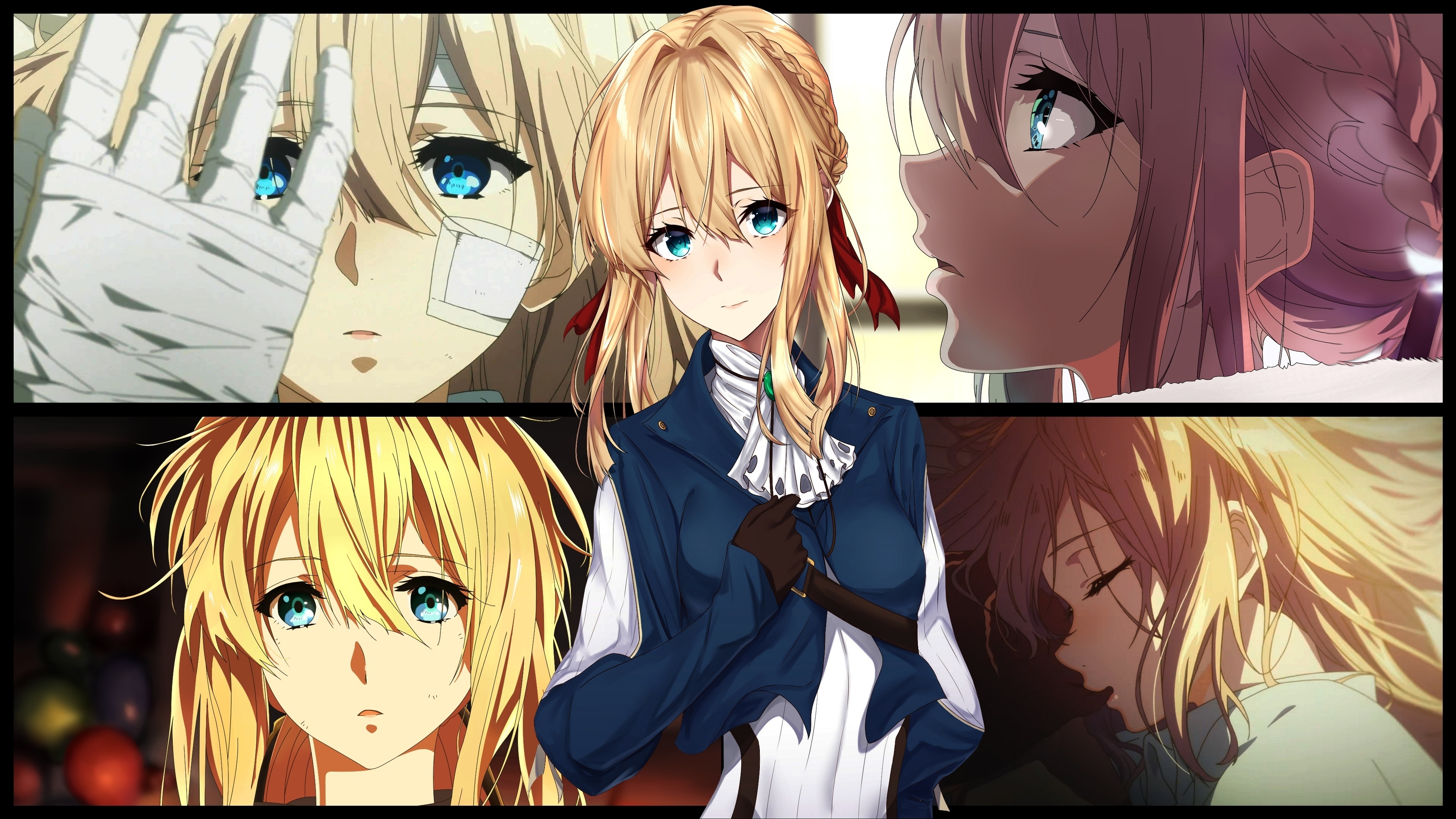 wallpaper 3840x2400 collage, anime girl