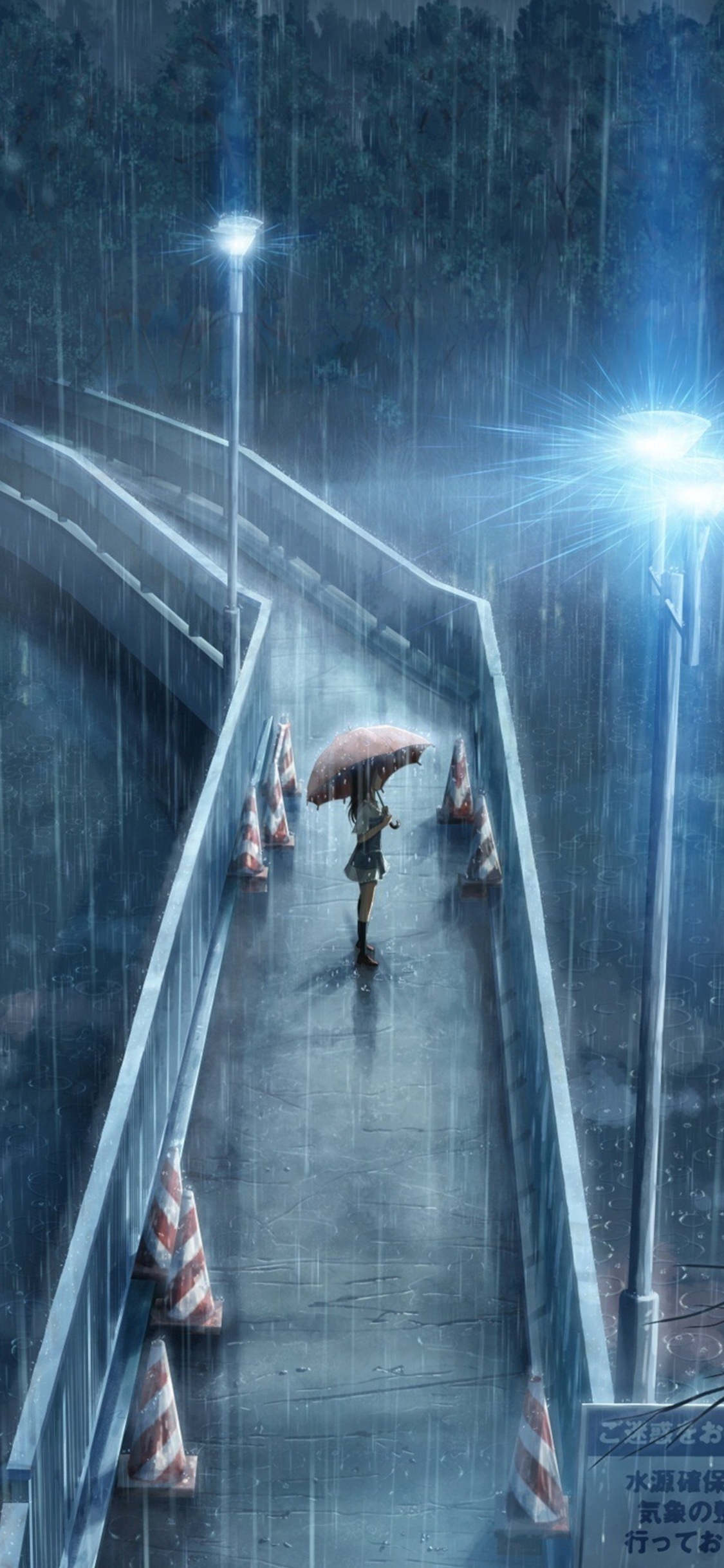 Anime Girl Standing In Rain