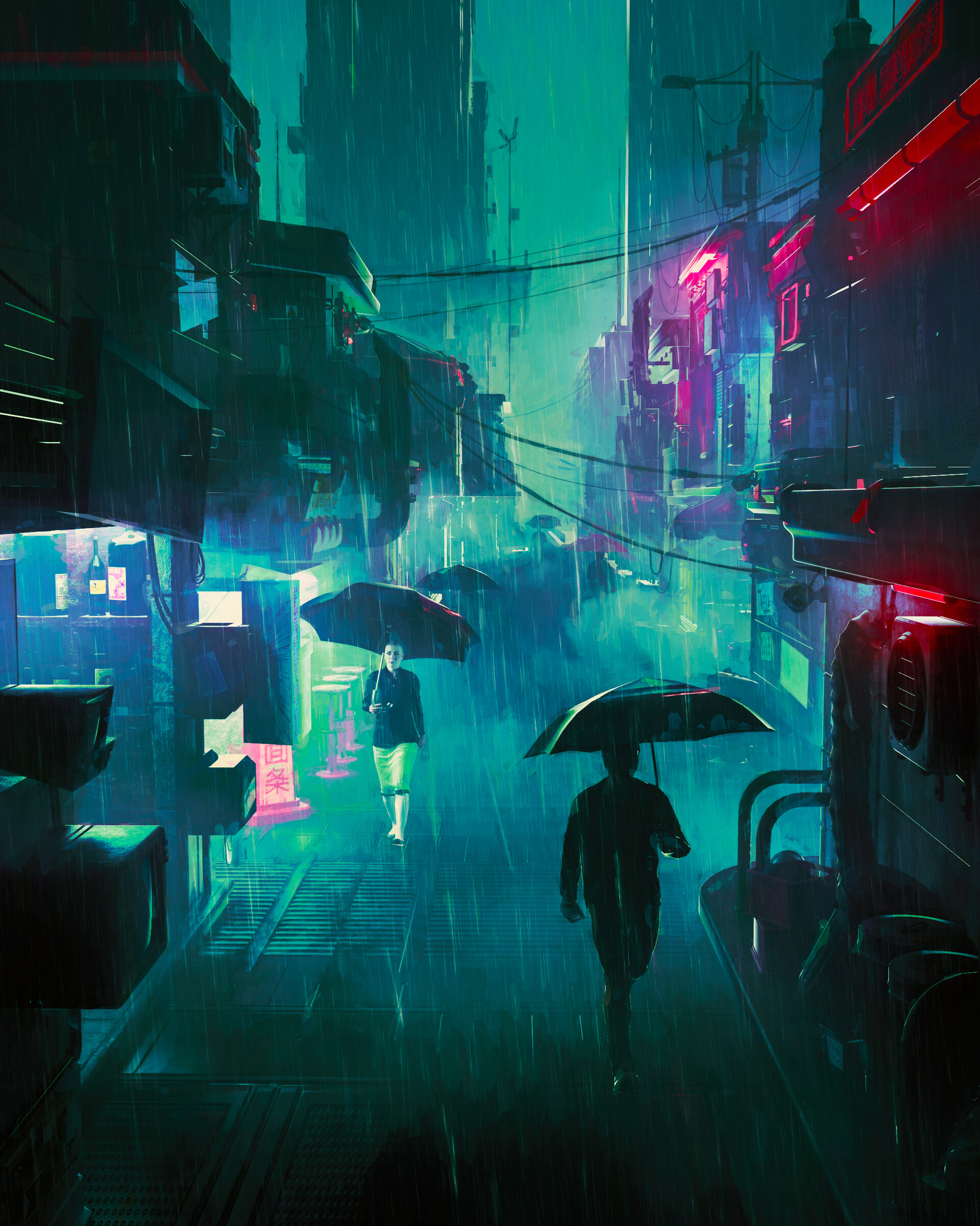 anime, cyberpunk, wallpaper, futuristic