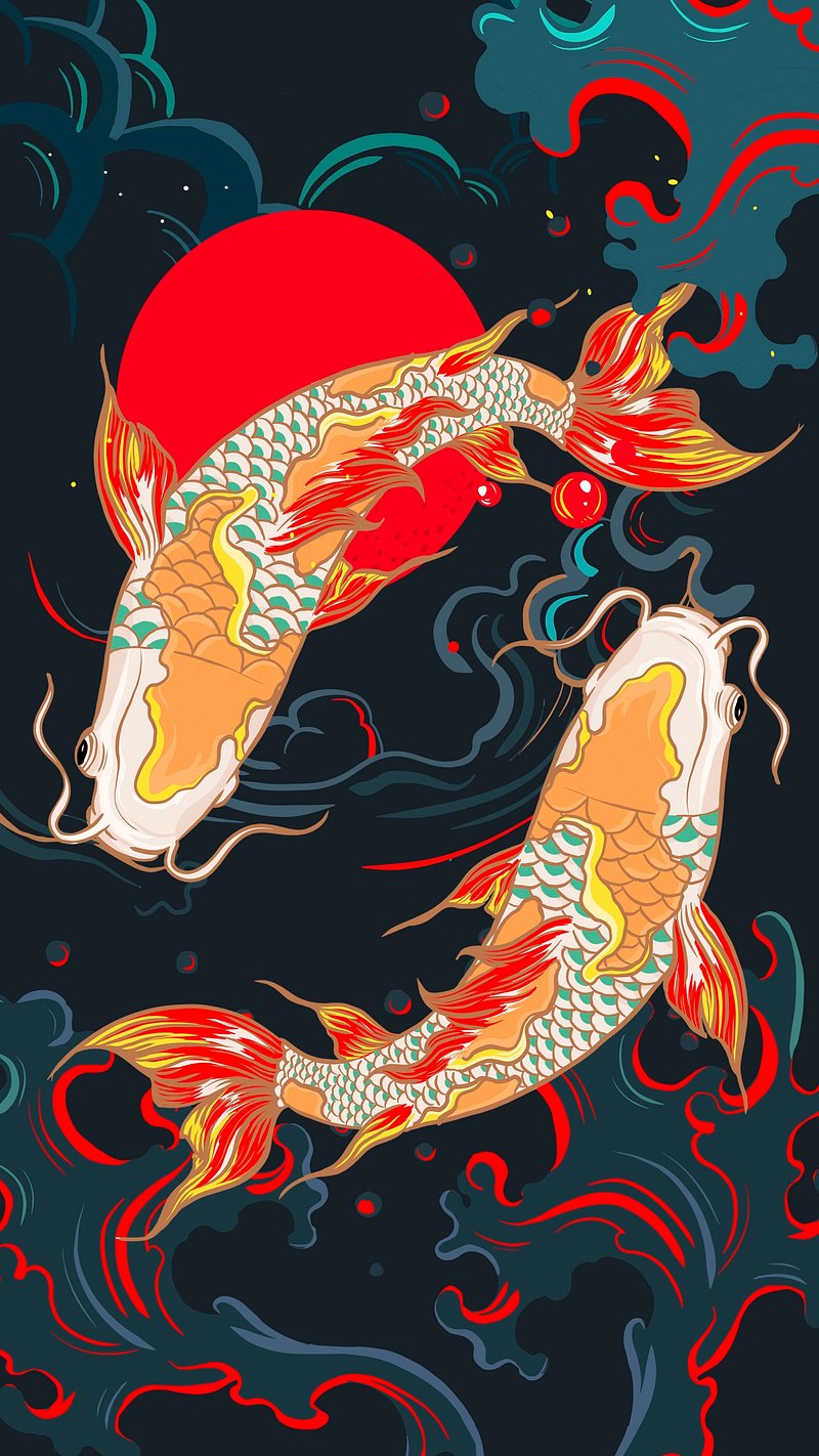 Koi carp fish iPhone wallpaper