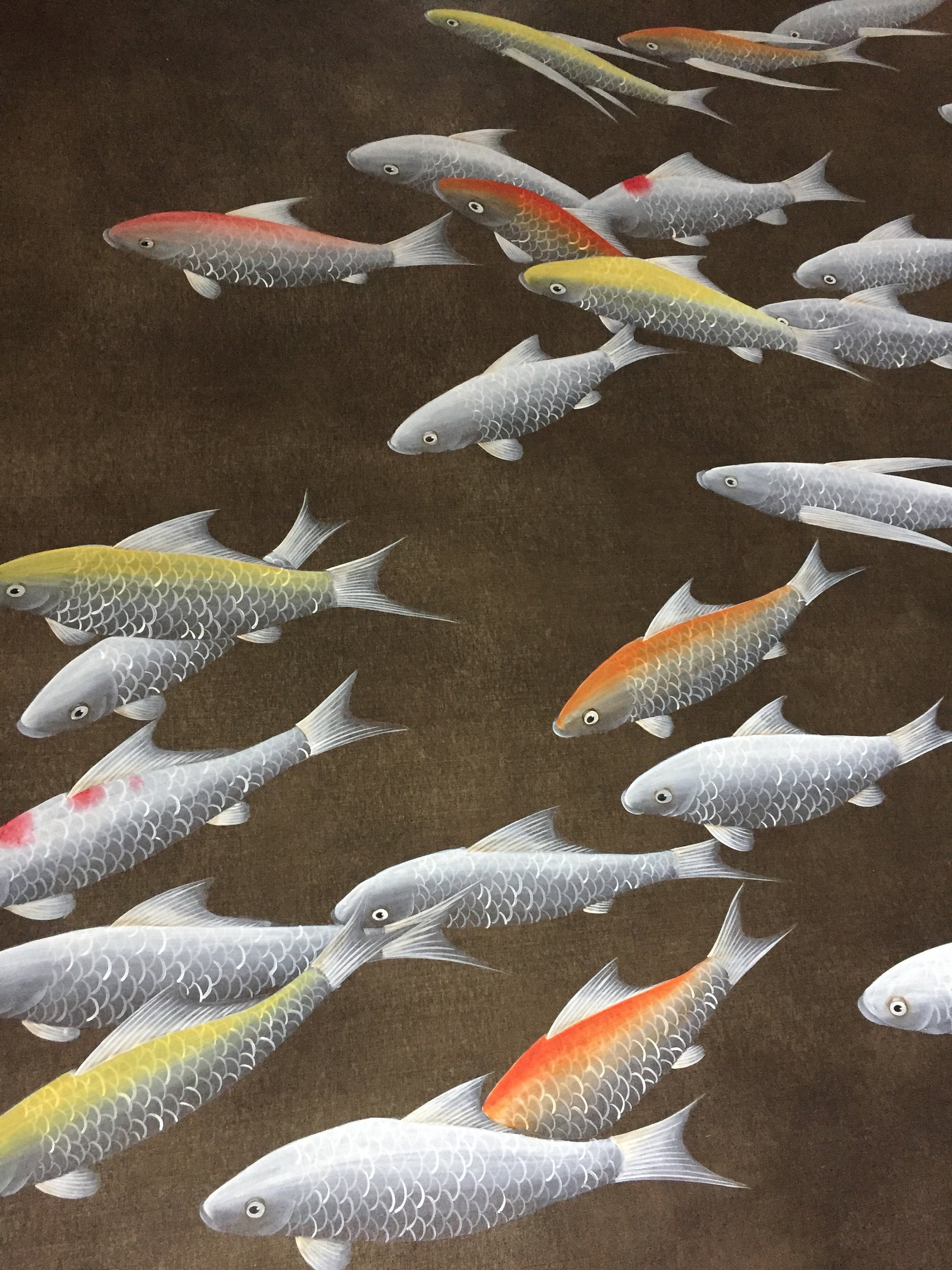 G 028 Koi Fish Chinoiserie Handpainting
