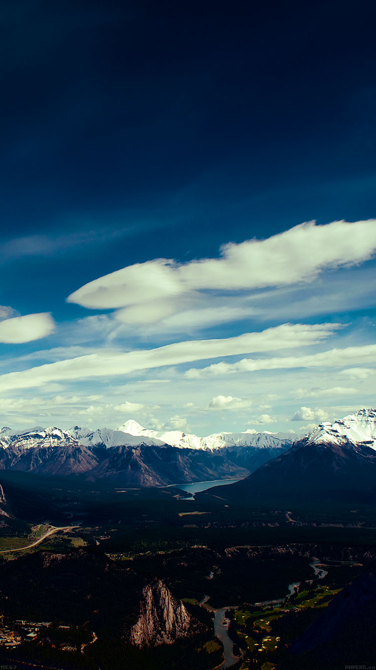 Canada Mountain Blue Sky Snow High
