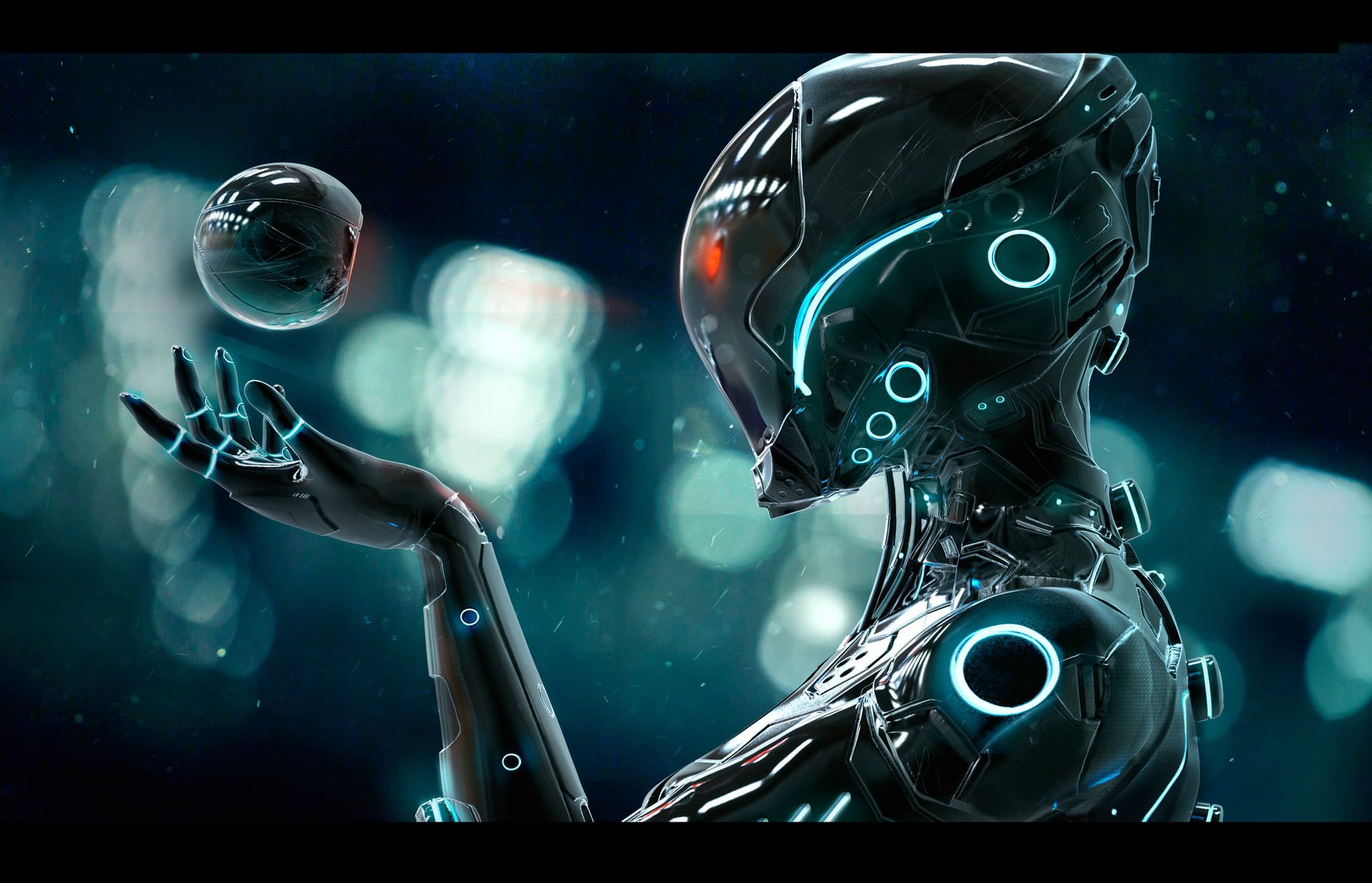 Robot wallpaper, Cyberpunk art
