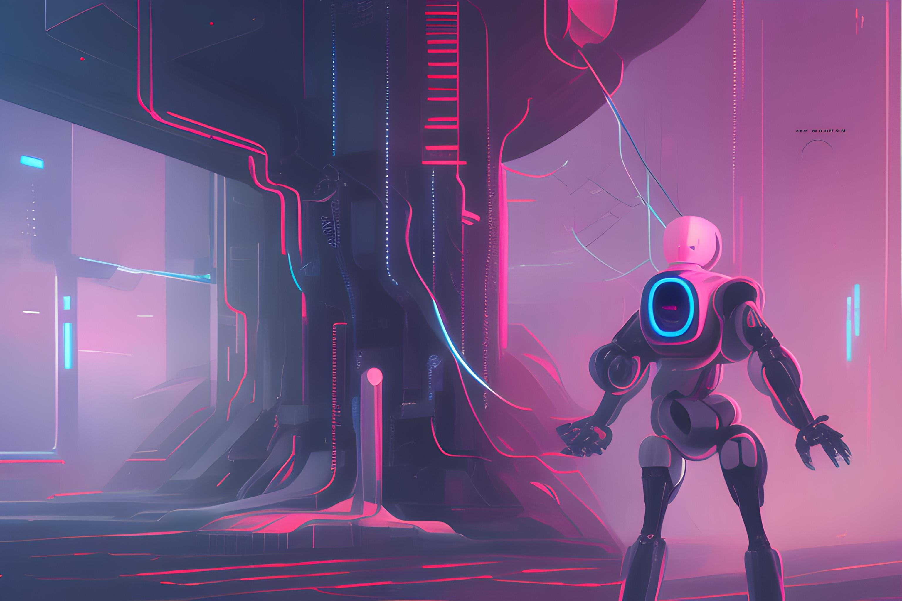 Cyberpunk robot anime