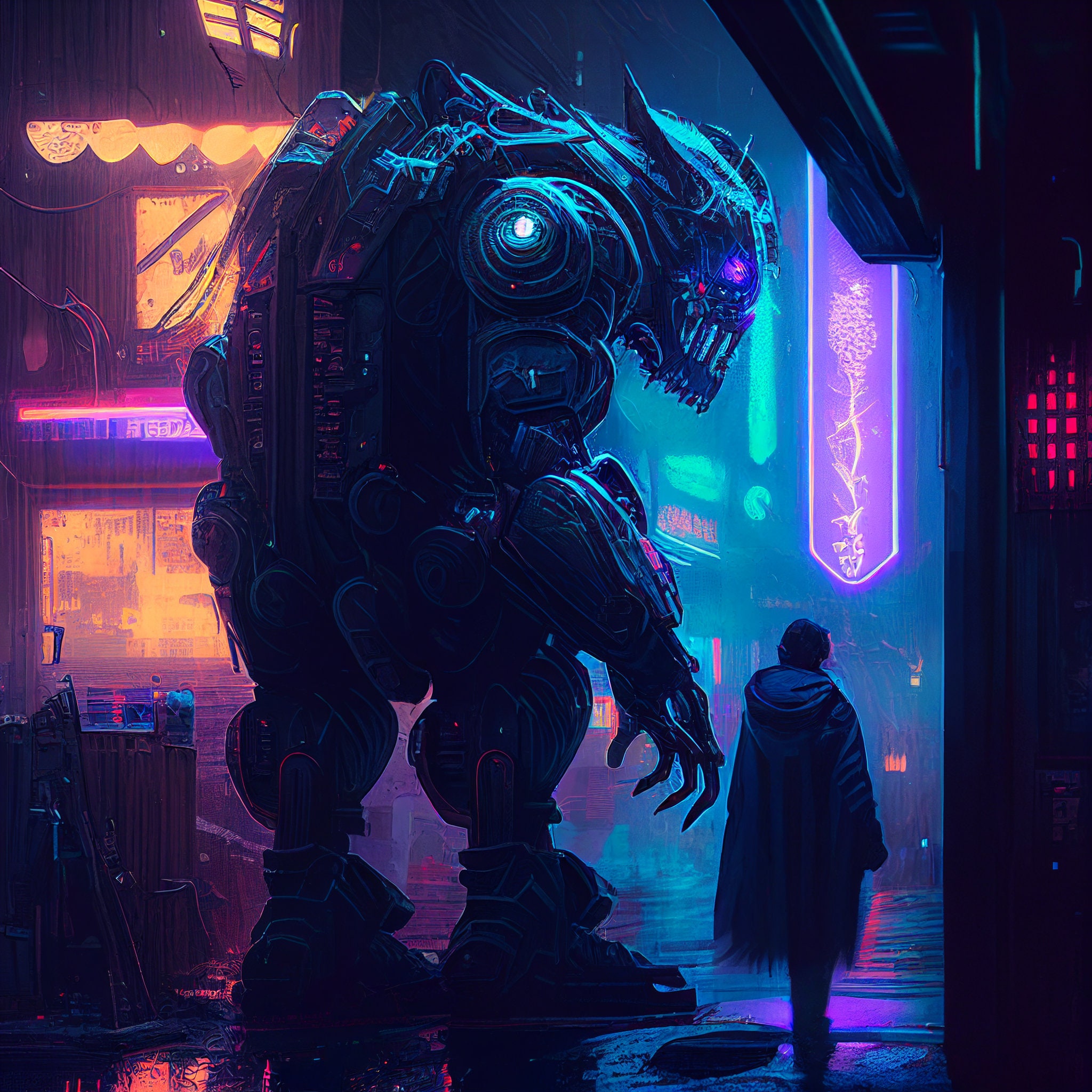 Digital Art Robot Cyberpunk Image