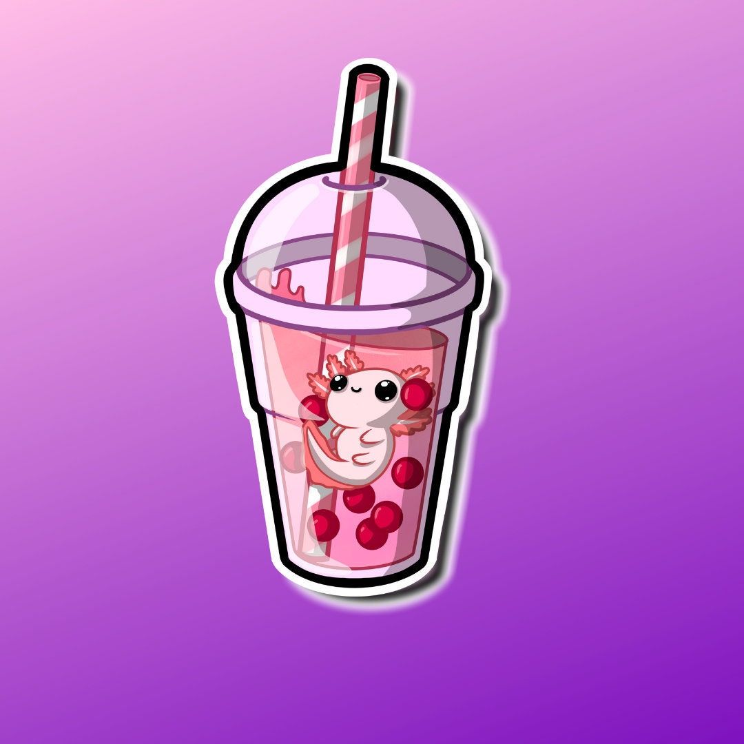 Cute Axolotl Boba Tea Super Adorable