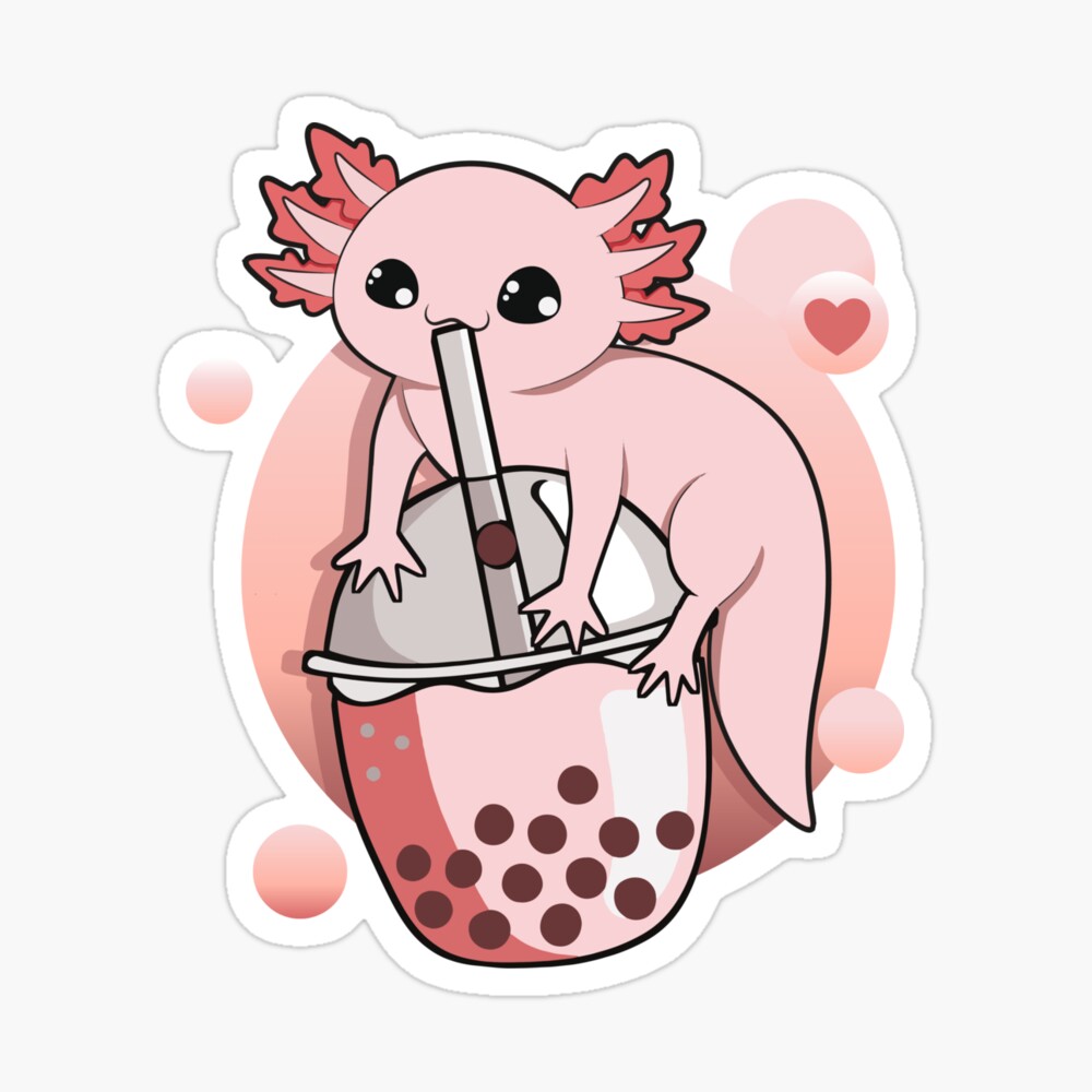 boba tea bubble tea Axolotl Magnet