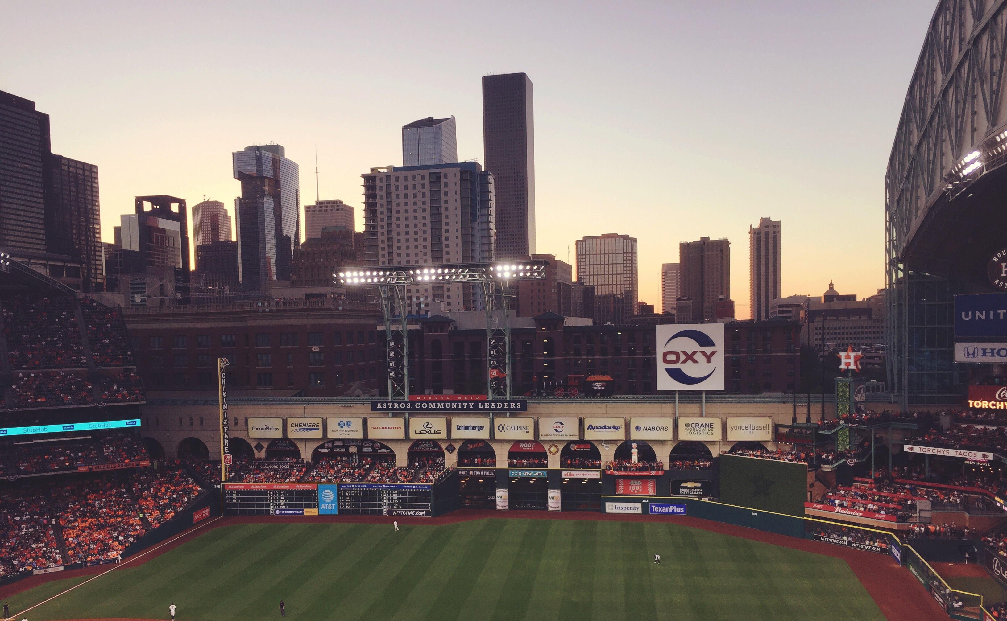 Houston skyline from Minute Maid Park