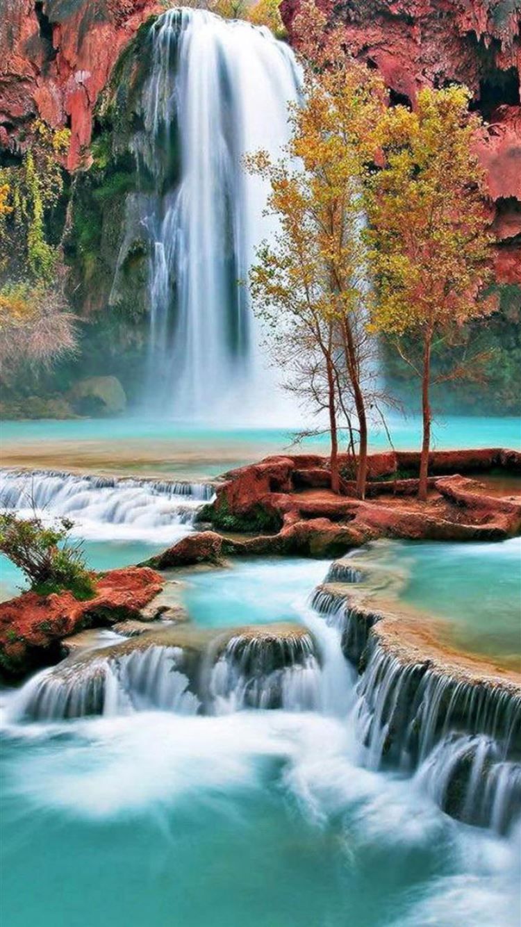 wallpaper, Waterfall landscape