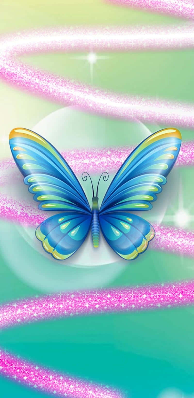 glitter butterfly adds a magical touch