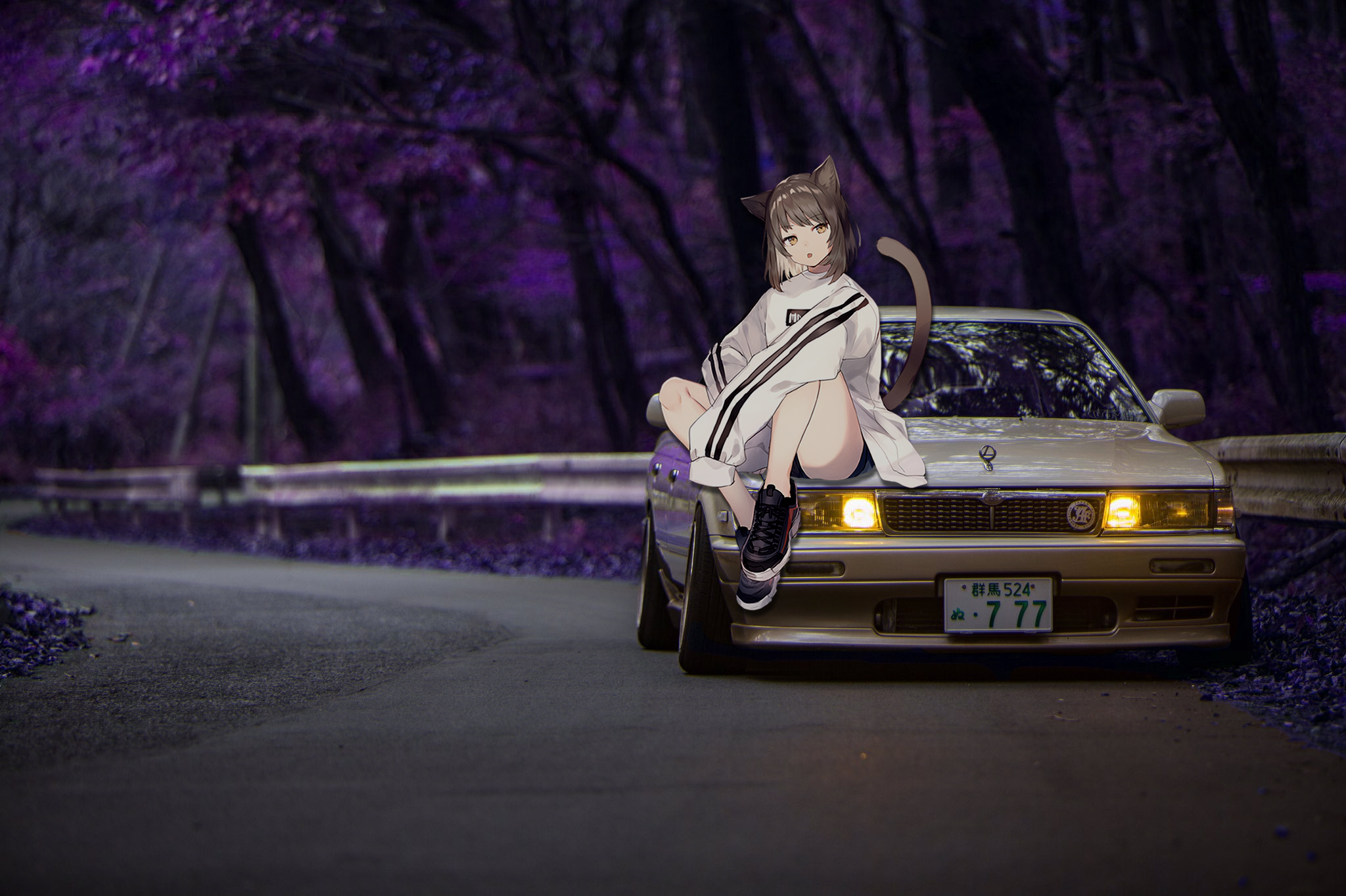Anime Girls JDM Toyota Chaser Wallpaper