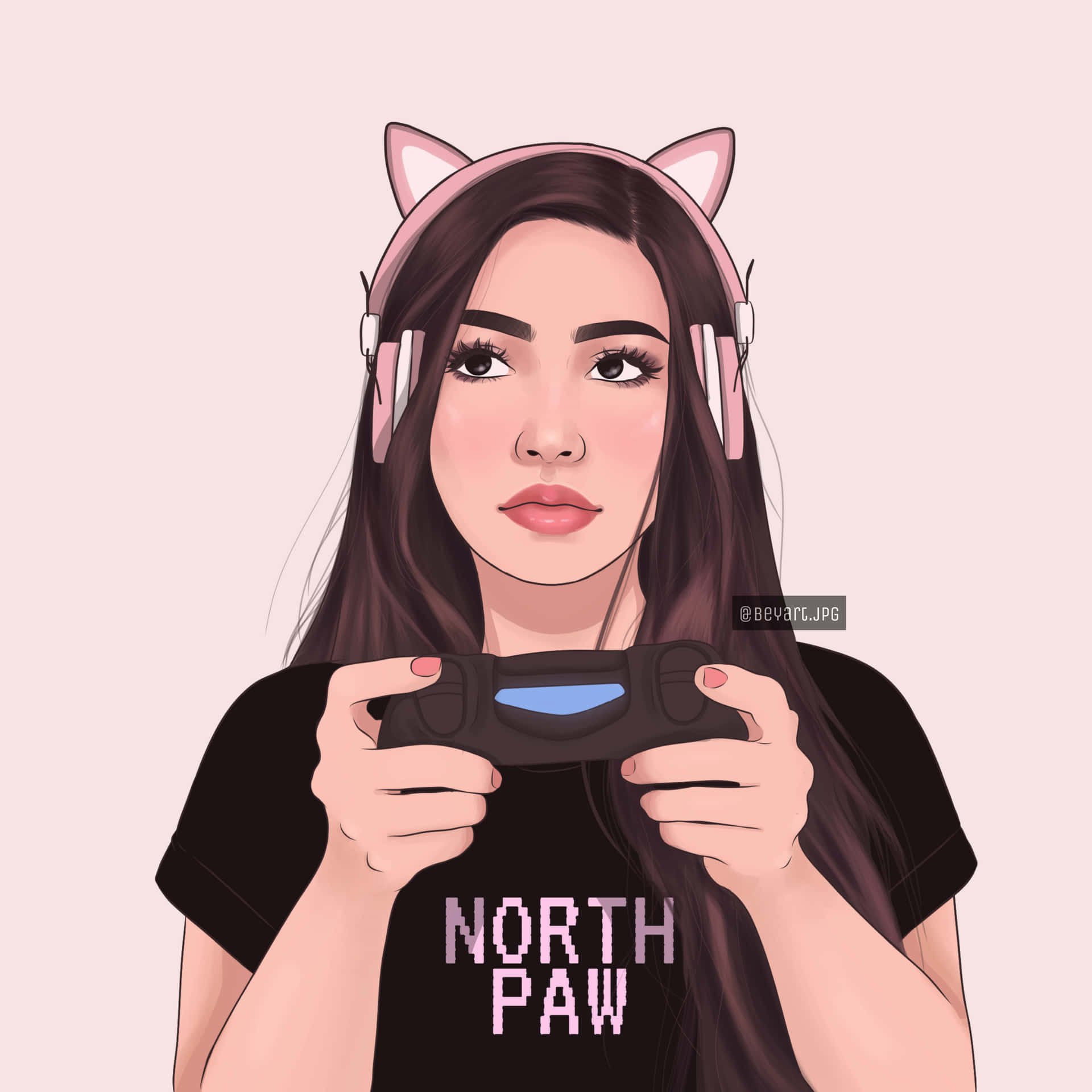 Download Kawaii Gaming Girl Pink Ear