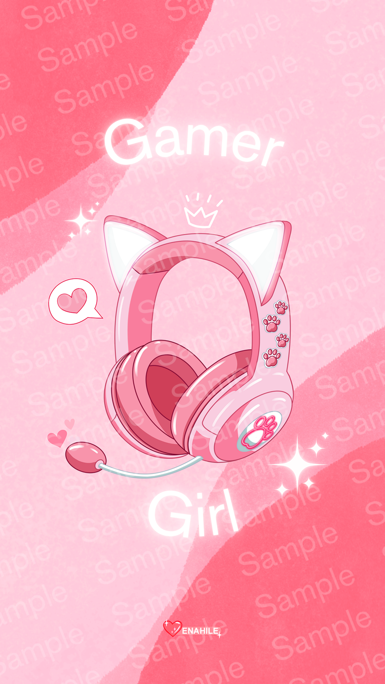 WallPaper Gamer Girl cat version