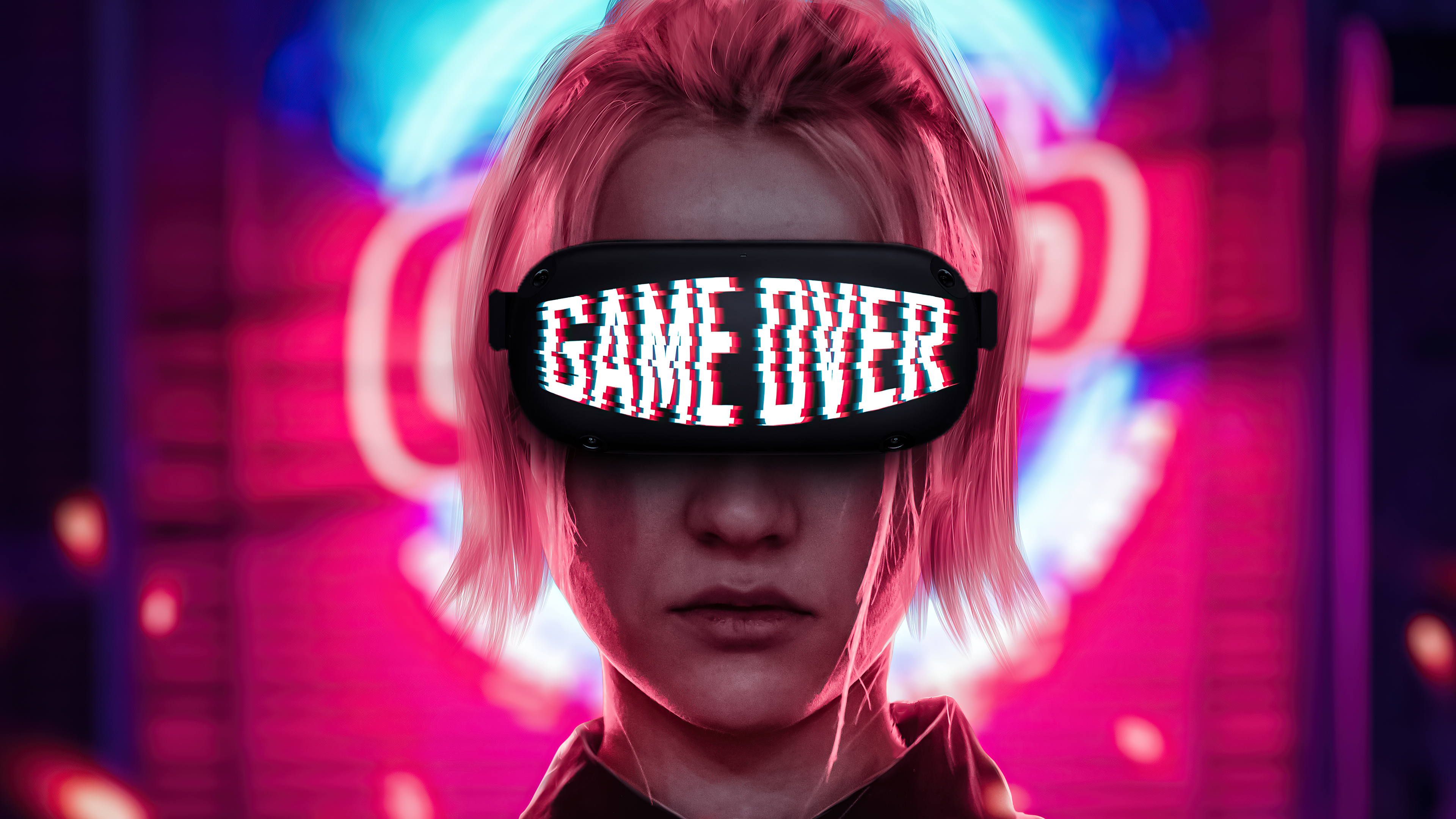 Girl Game Over Glasses Wallpaper, HD