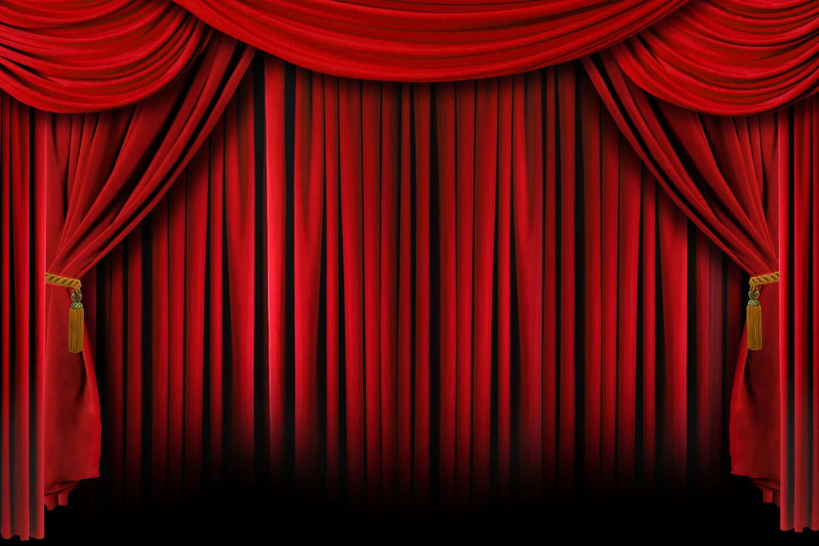 Red Theater Curtains Drawing Wallpaper