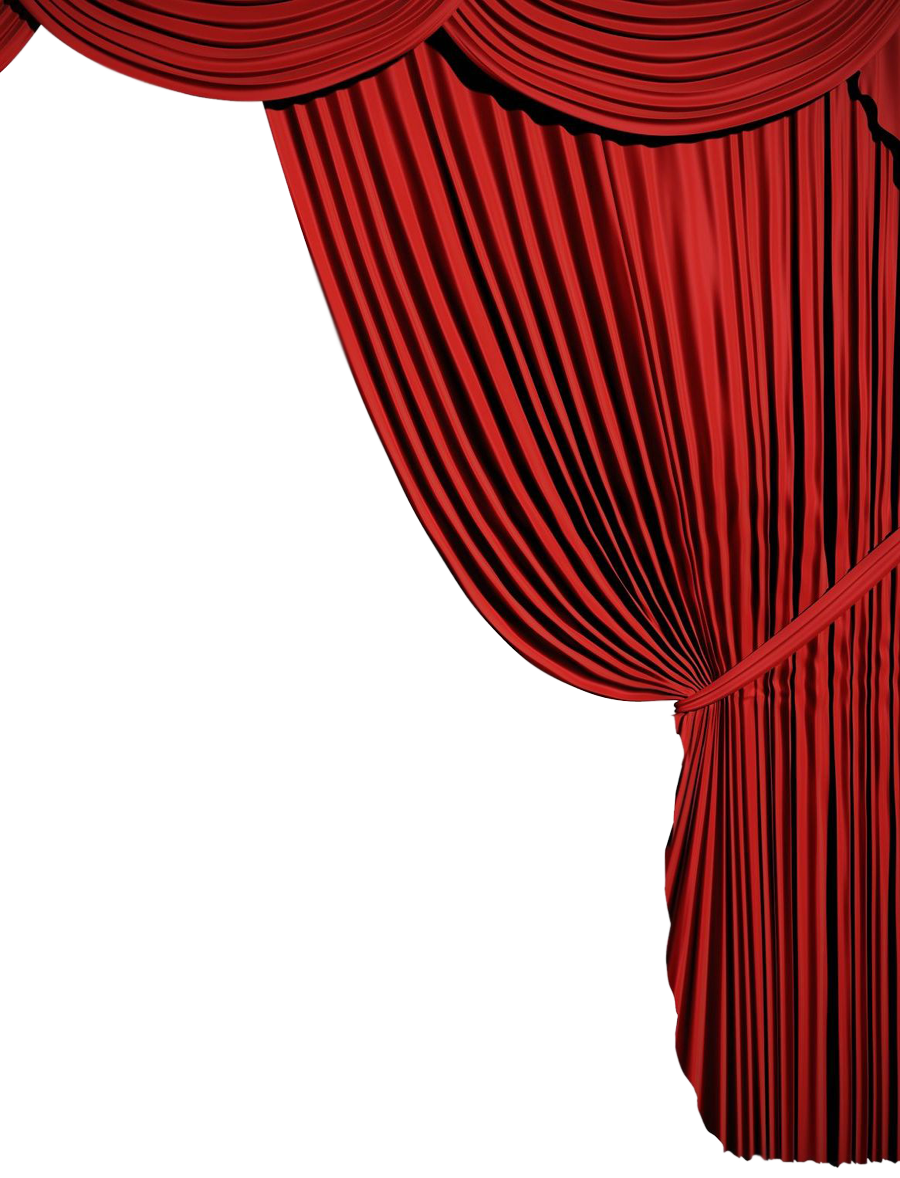Red curtains PNG transparent image