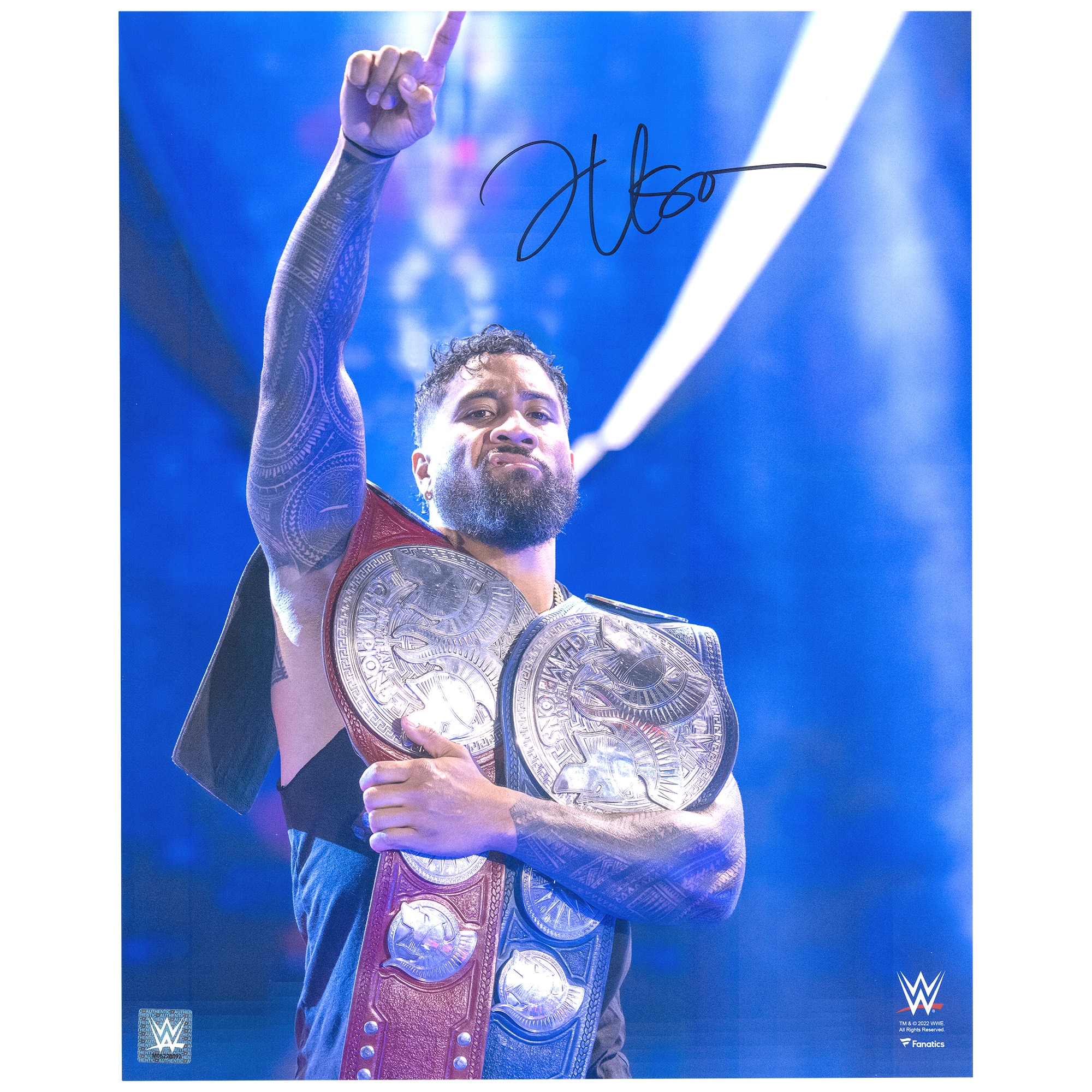 Jey Uso Autographed 16 x 20 Entrance